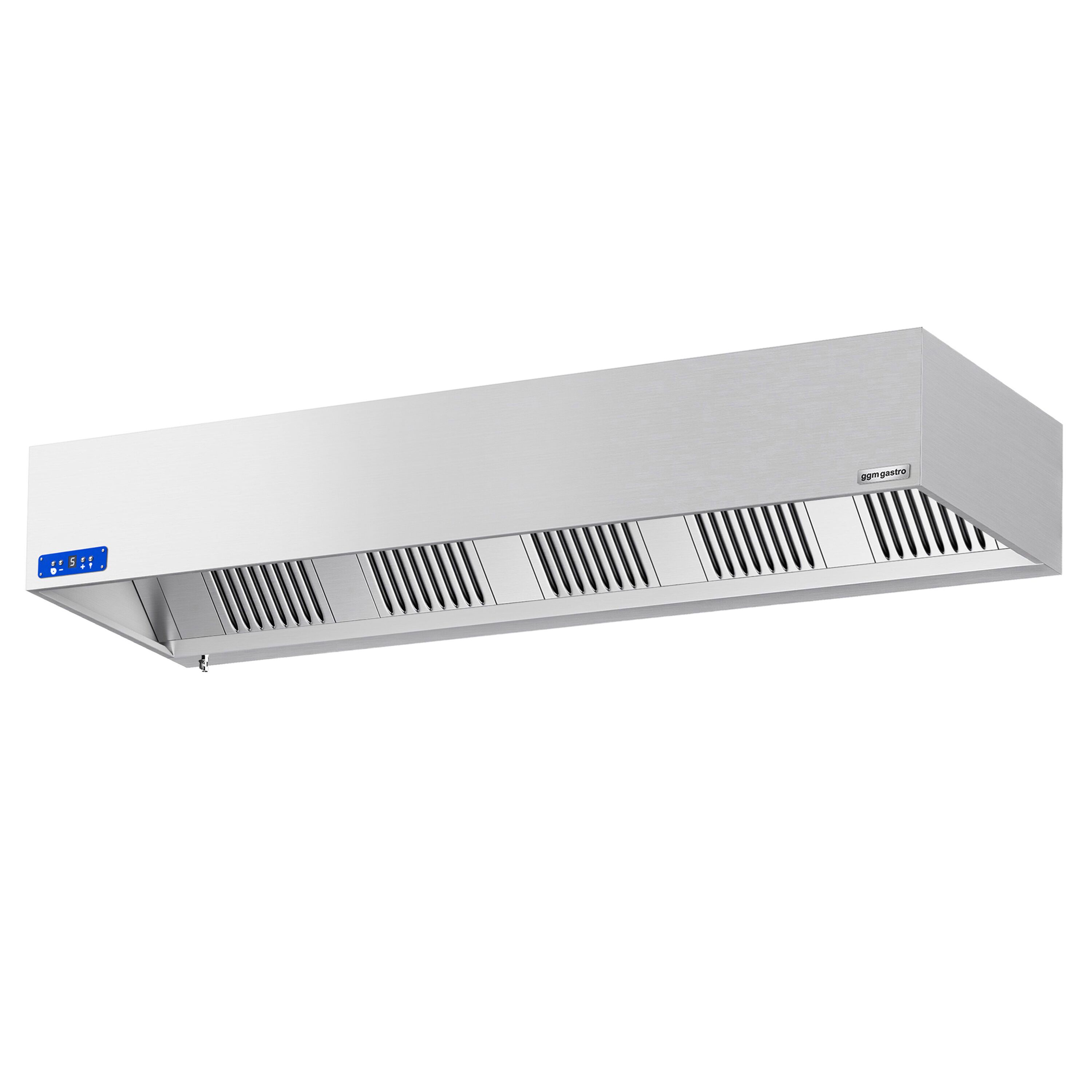 Commercial Wall-Mounted Extractor Hood with Motor – 2800mm – with Speed Controller, Baffle Filters & Lighting