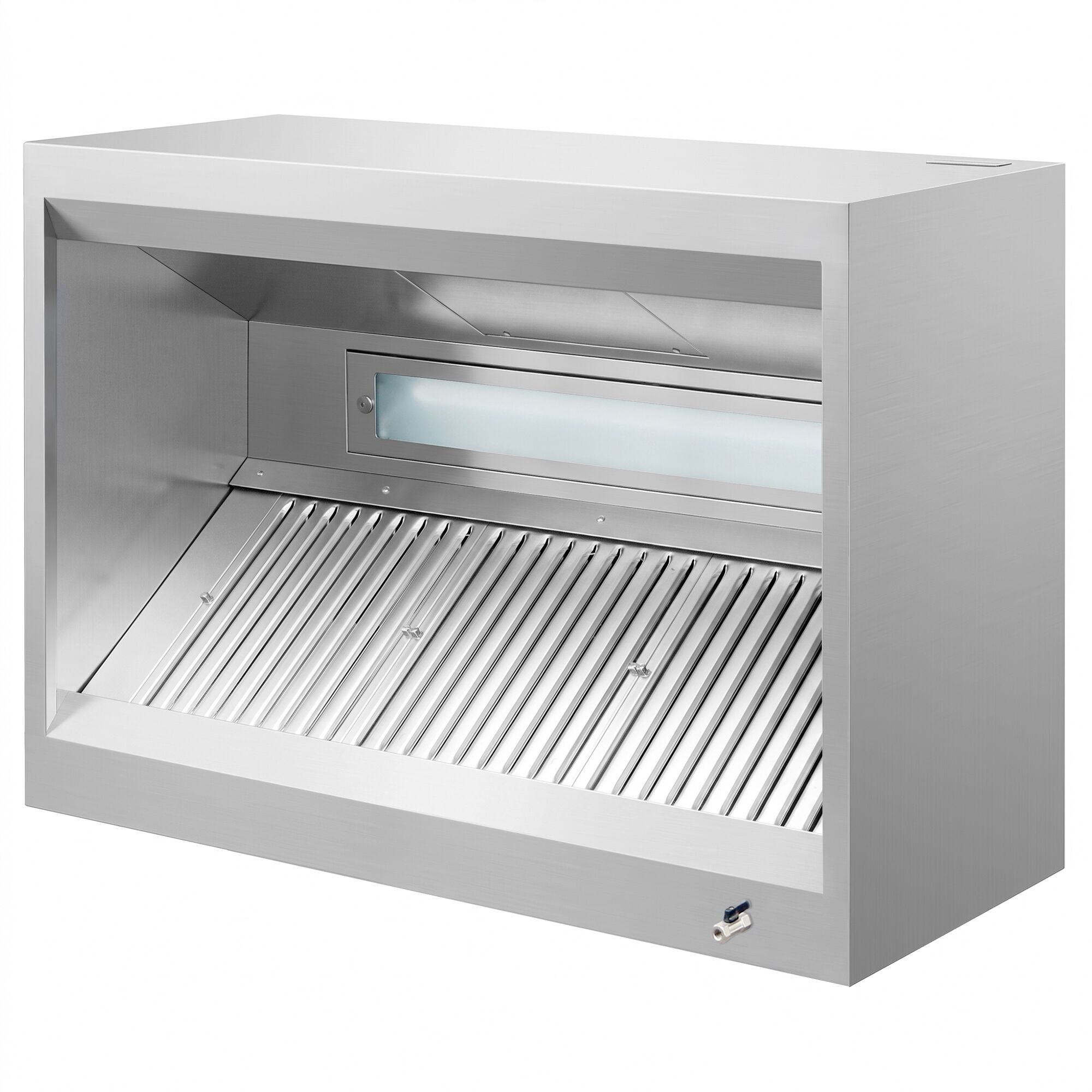 Induction box hood – 1400 mm – with filter & light – without motor