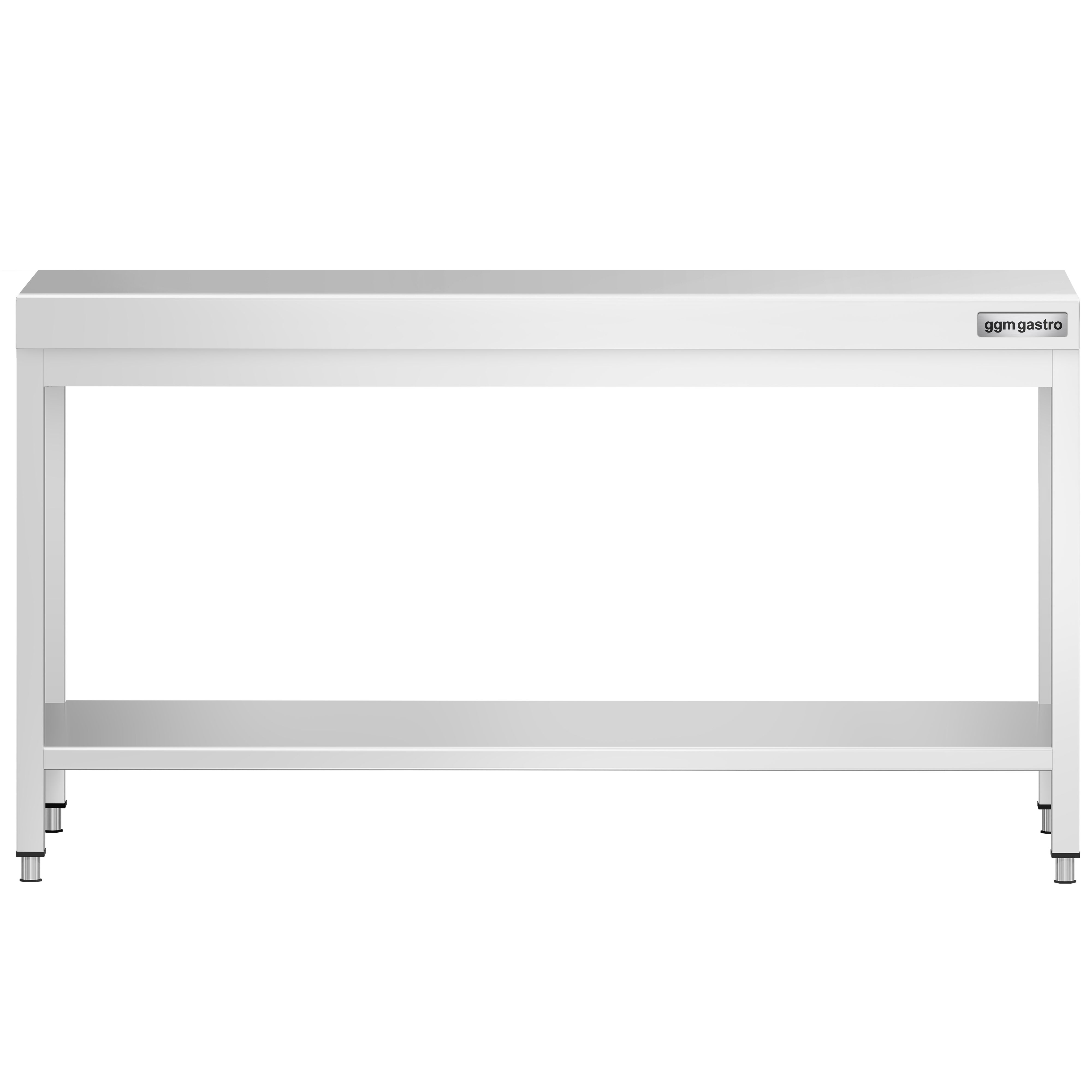Table de travail inox PREMIUM - 2000x700mm - avec étagère basse + traverses de renfort