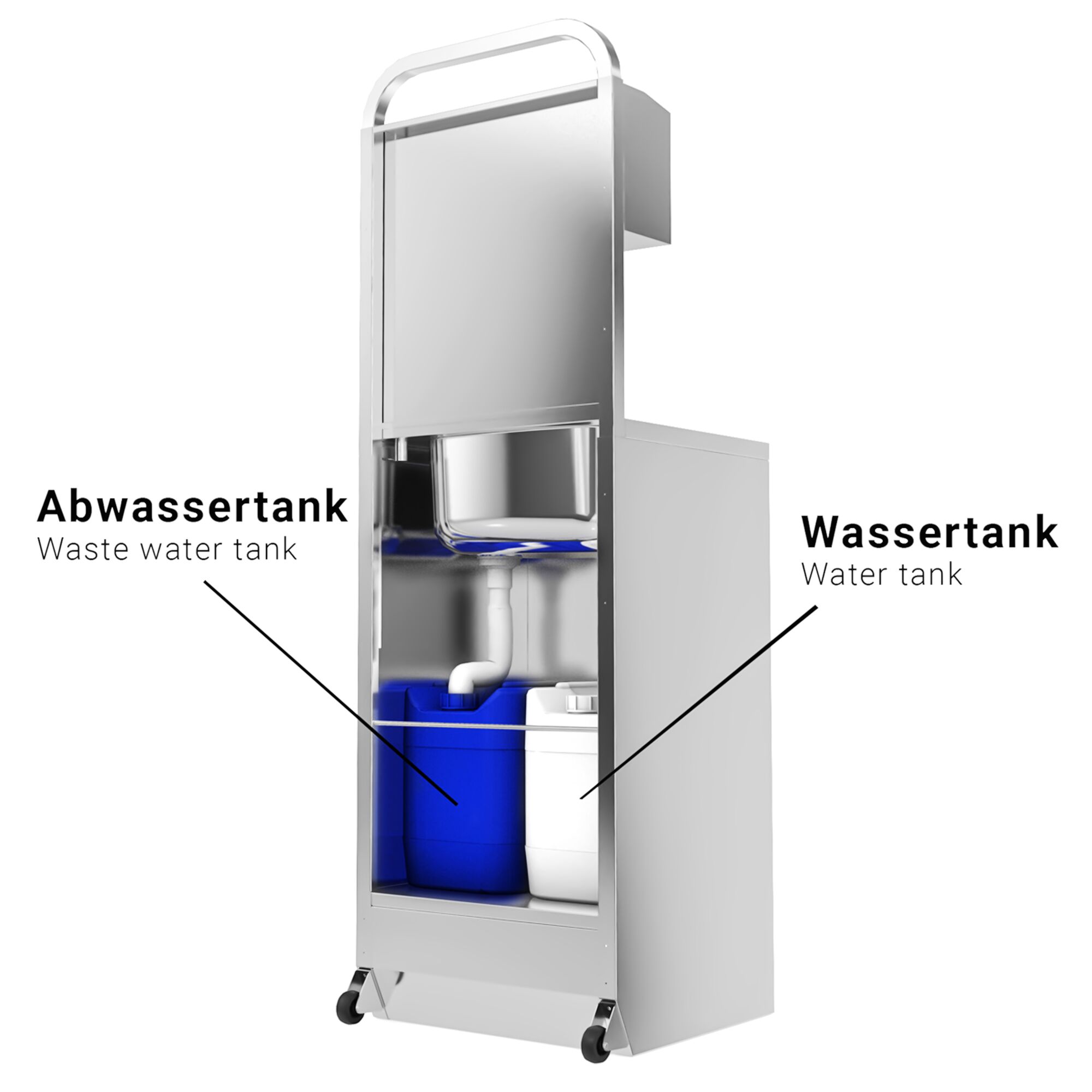 Lave-mains autonome - inox - avec distributeur de savon & de serviettes en papier