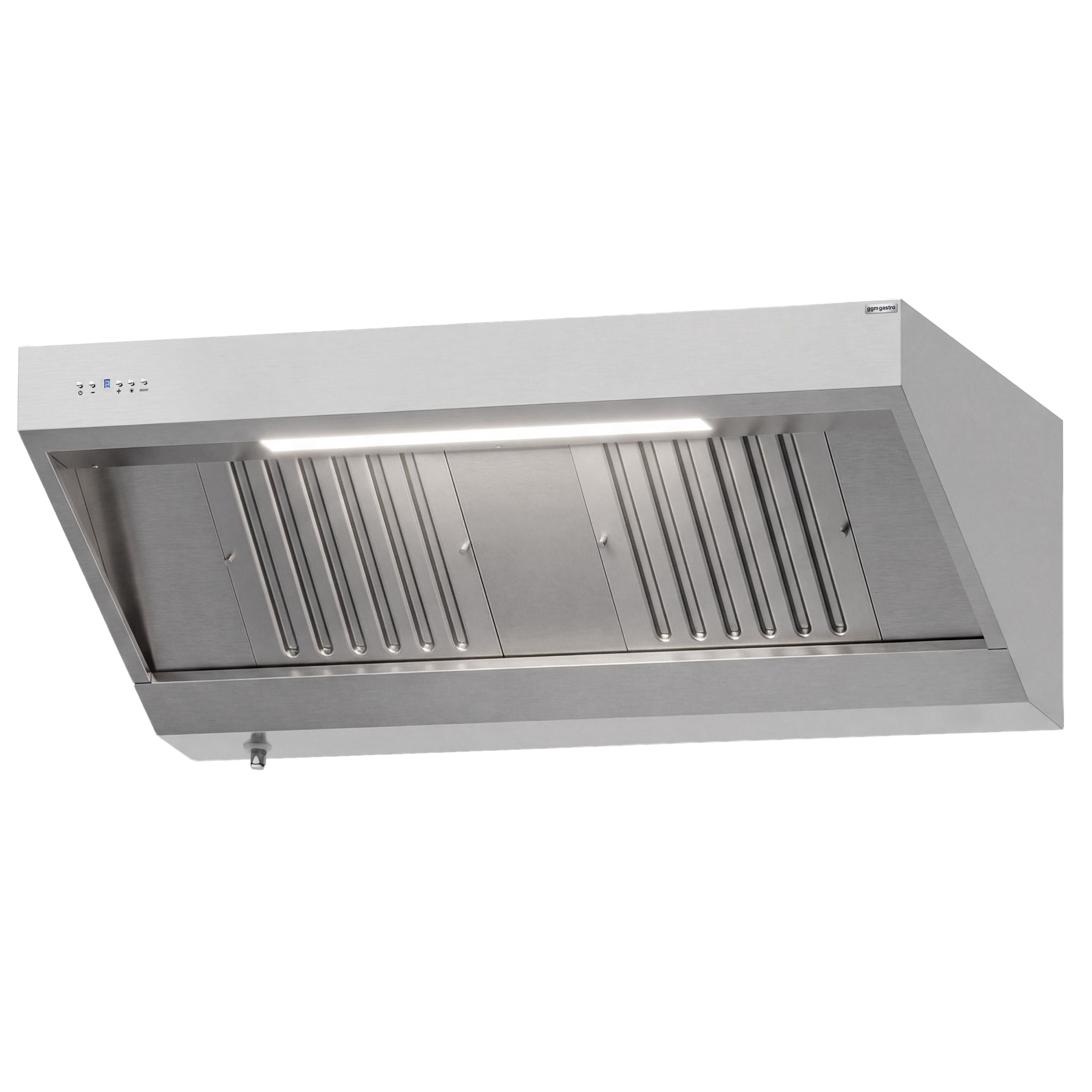 Hotte murale avec moteur - 1400mm - avec régulateur, filtre & lampe