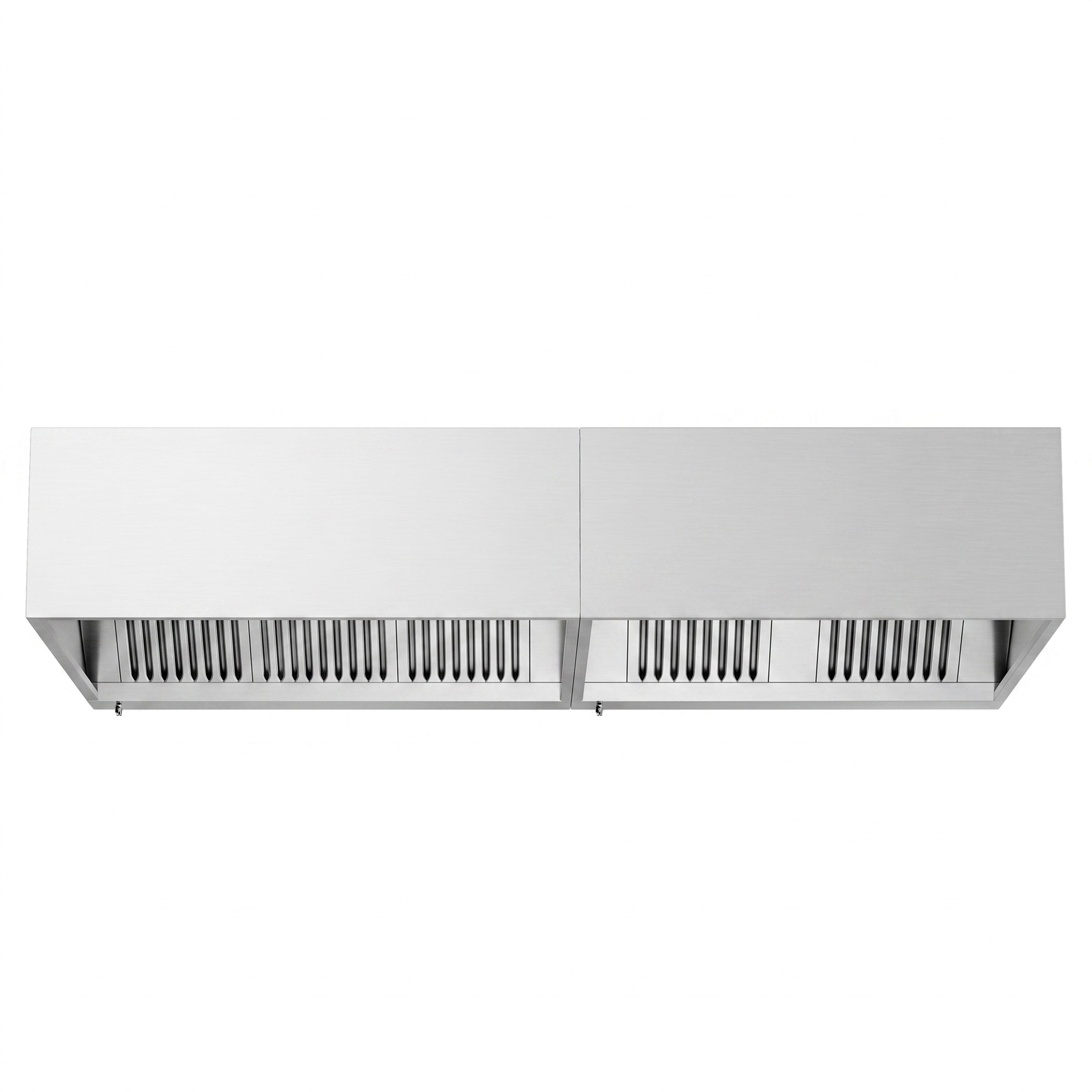 Hotte à adosser professionnelle - Profondeur 1100 - 2600mm - sans moteur - avec filtres et éclairage