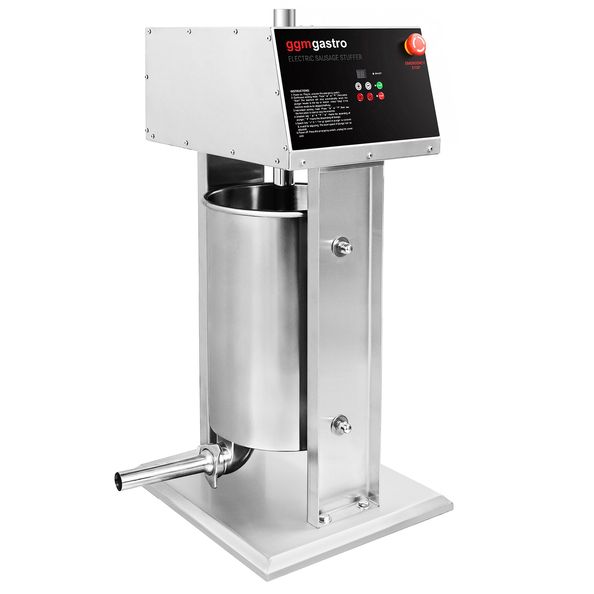 Elektrischer Wurstfüller & Churro-Maschine - 30 Liter - 180 Watt - Edelstahl - inkl. 4 Wurstfüller- & 3 Churro-Aufsätze