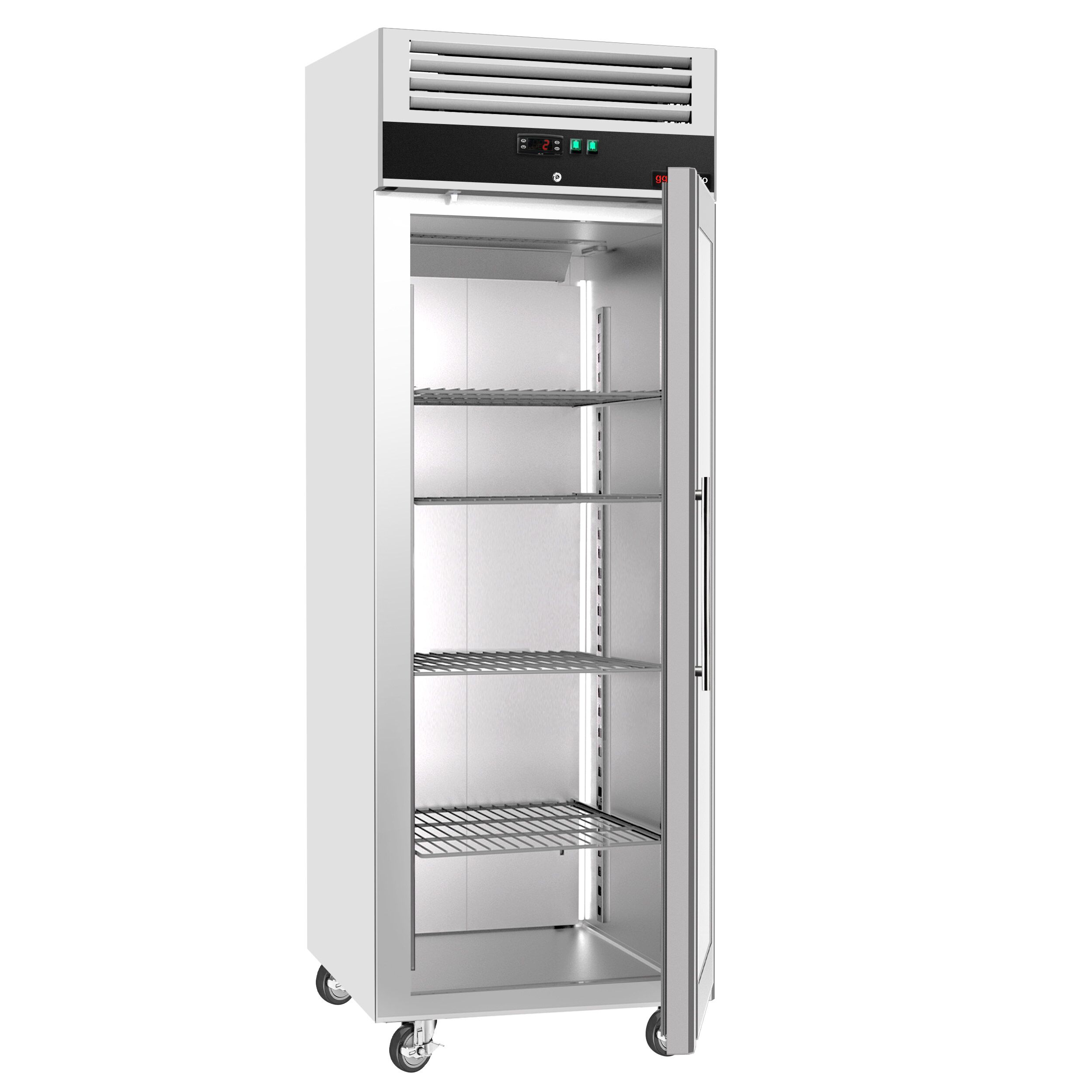 Upright Display Fridge Stainless steel ECO - 600L - with 1 glass door