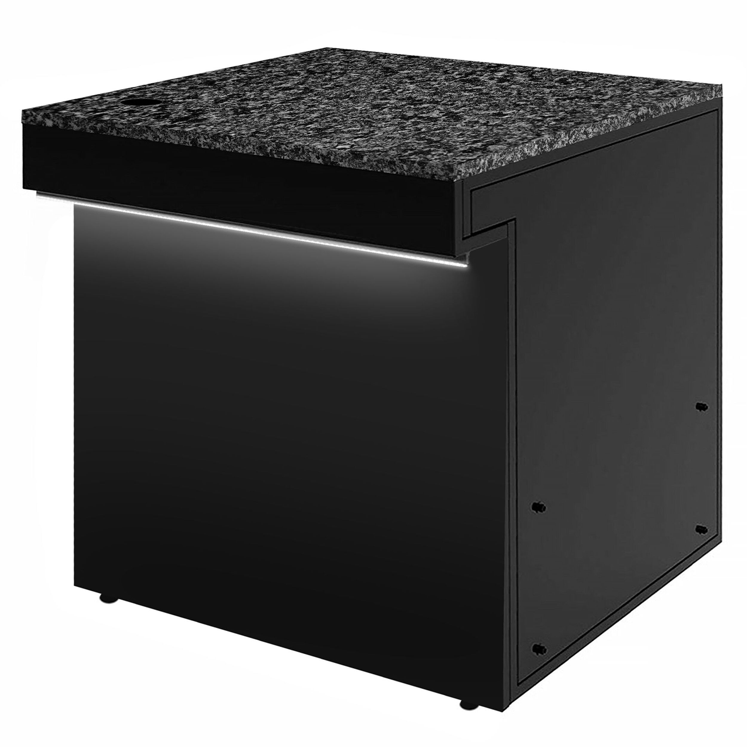 Till Counter TORONTO - 900mm - Black front panel - Black granite worktop