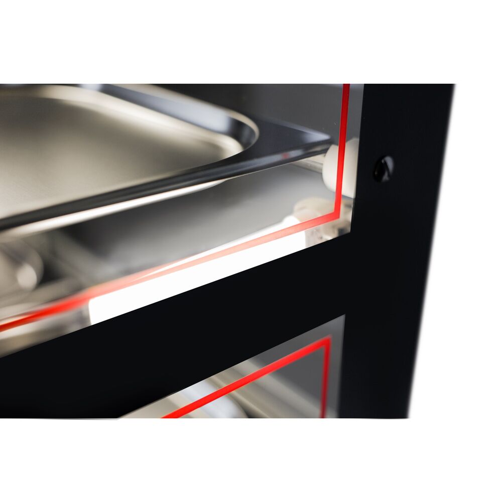 Vitrine chauffante pour poulet – 1,8 kW – 2 étagères