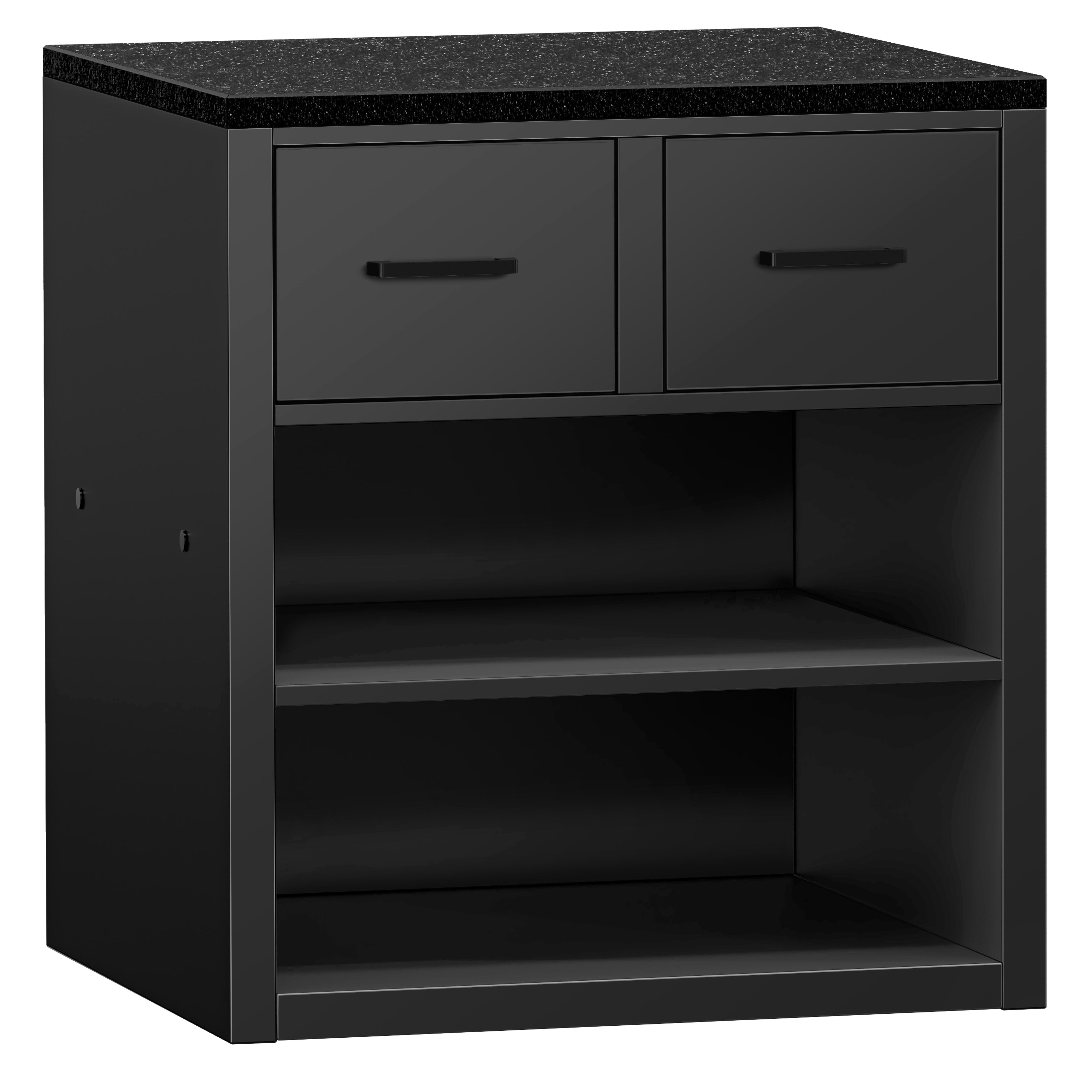Table de caisse MADRID – 800 mm – plan de travail en marbre Noir – Noir mat