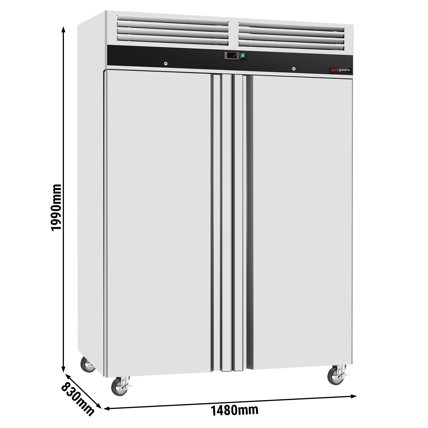 Armoire réfrigérée positive en acier inoxydable ECO – GN 2/1 – 1400 litres – avec 2 portes
