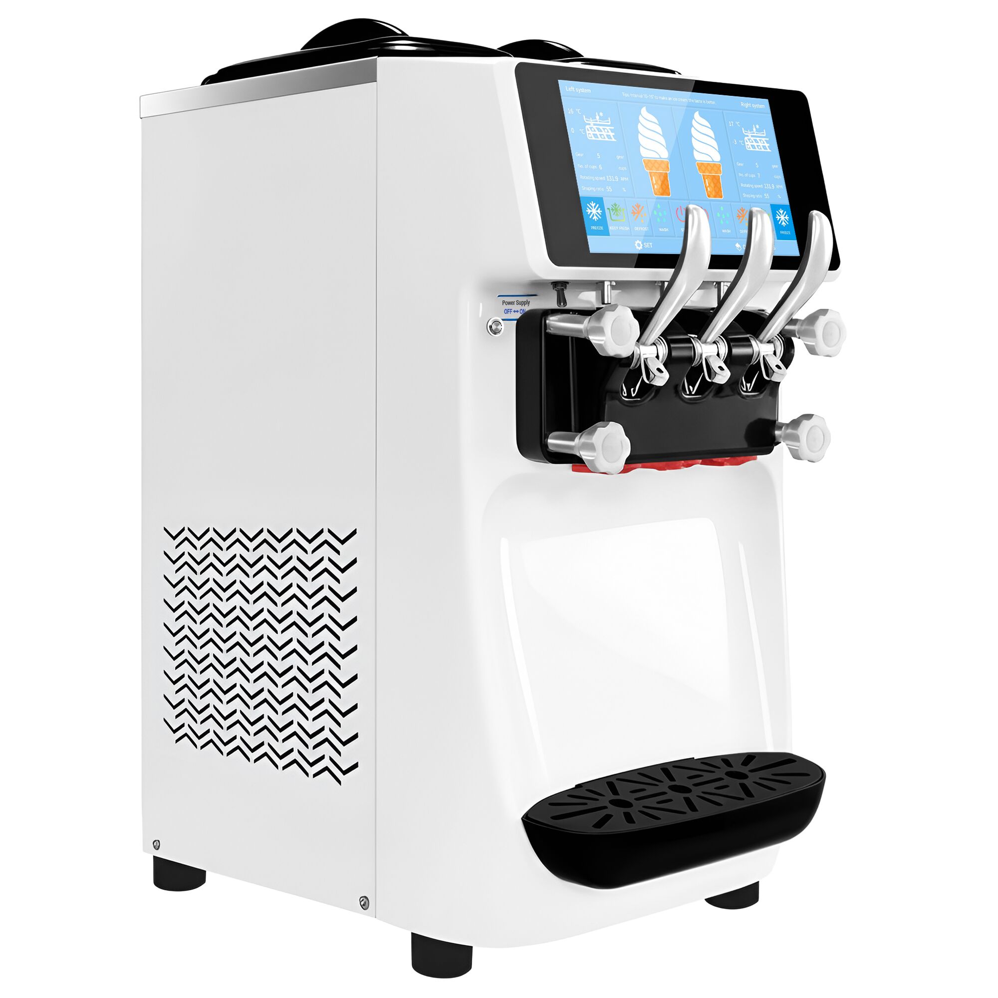 Machine à glace à l’italienne - 30-32L/h - 2,68kW - Écran tactile - 3 parfums (2 + panaché) - À poser