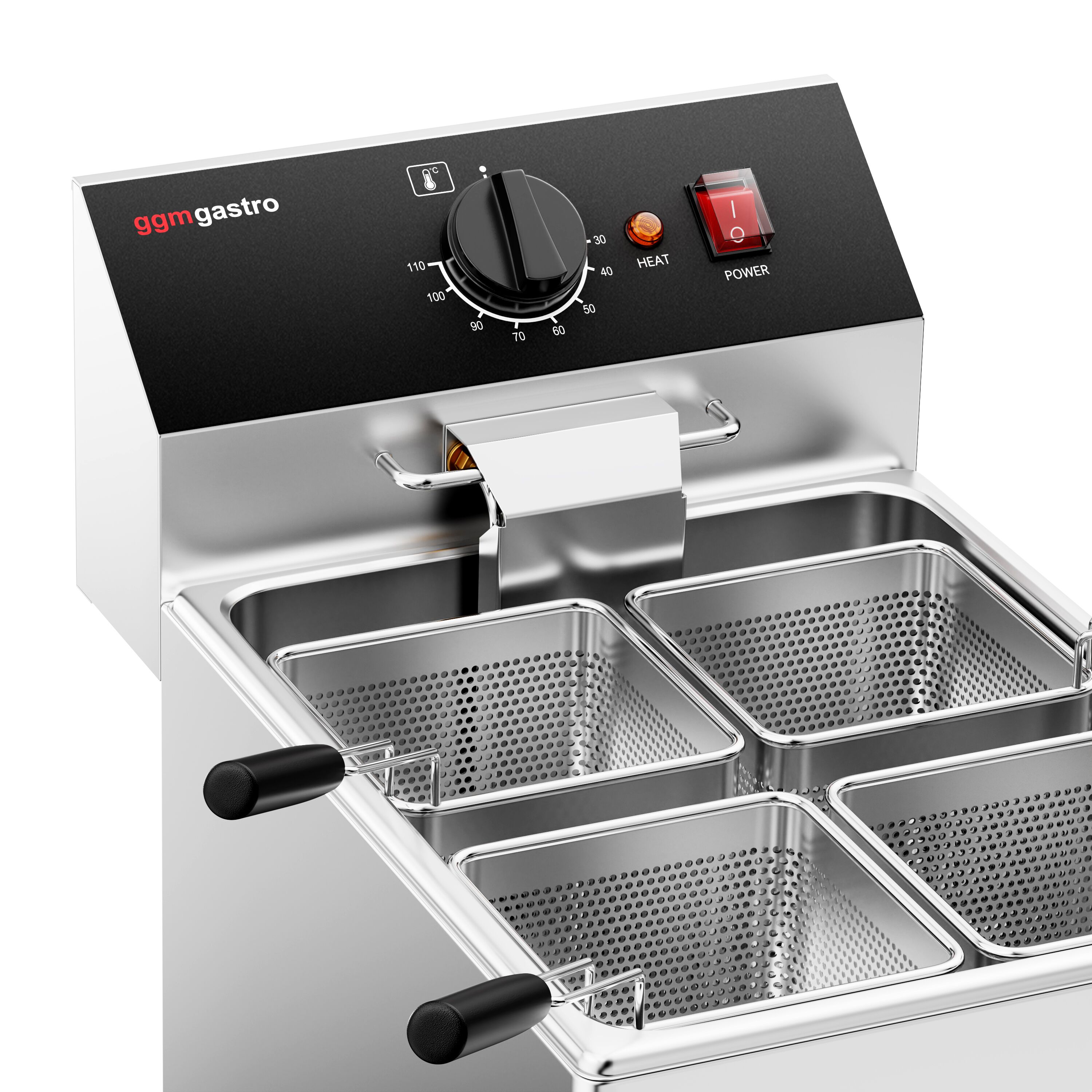 Cuiseur à pâtes électrique – 8 L – 3,25 kW – avec robinet de vidange – incl. 4 paniers