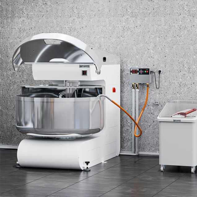 Pétrin à Spirale de Boulangerie - 298 Litres / 200 kg - 2 Vitesses - avec Cuve Fixe - 2 Moteurs