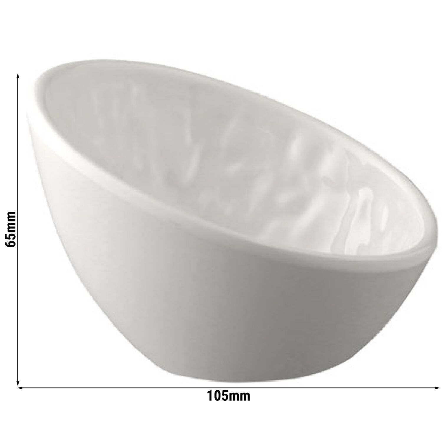 (6 pièces) Coupelles à sauce - TAO - Melamine - 70 ml - rond - 105 x 100 mm - Blanc