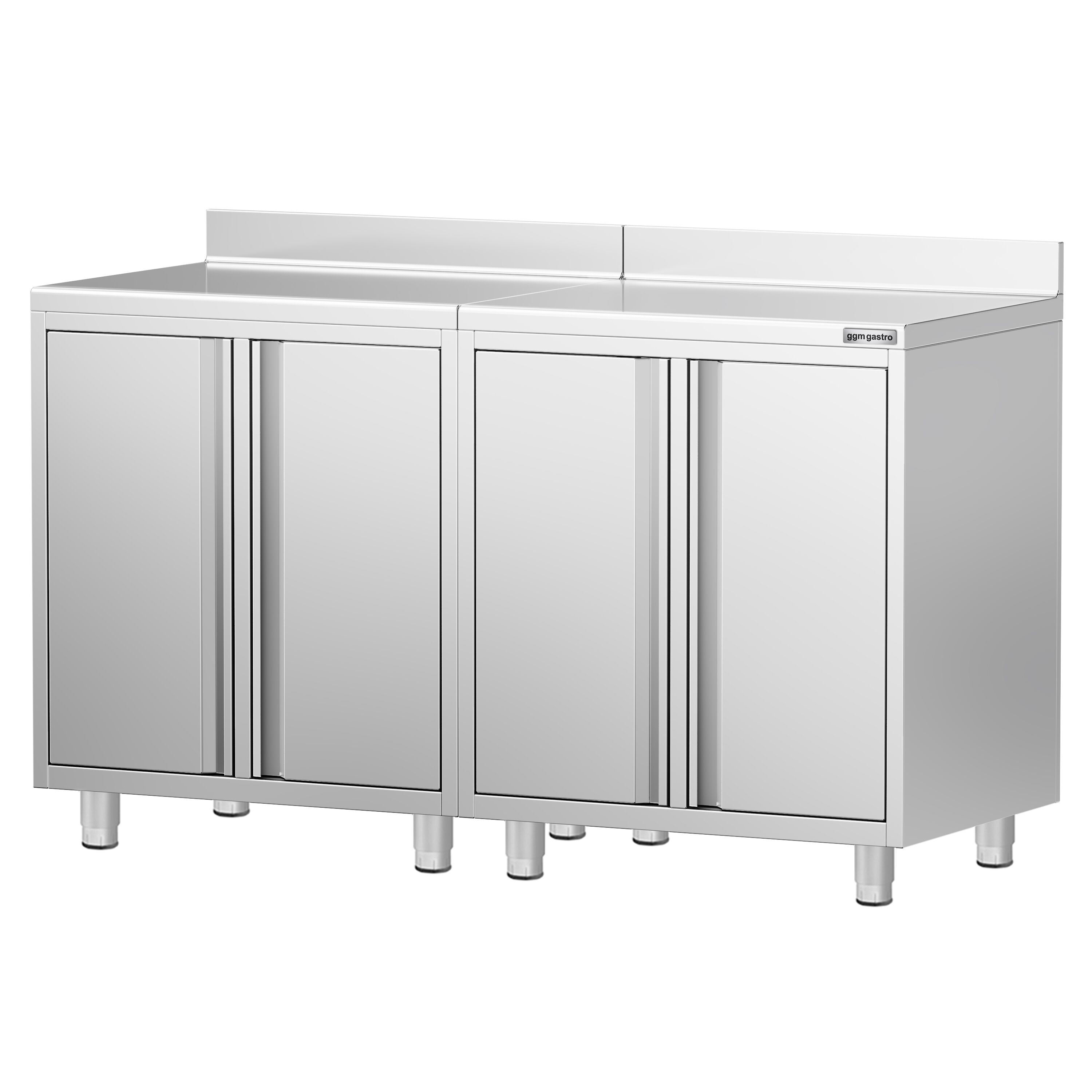 Armoire de travail PREMIUM pour machine à café filtre - 1600x600mm - avec dosseret - 4 portes battantes