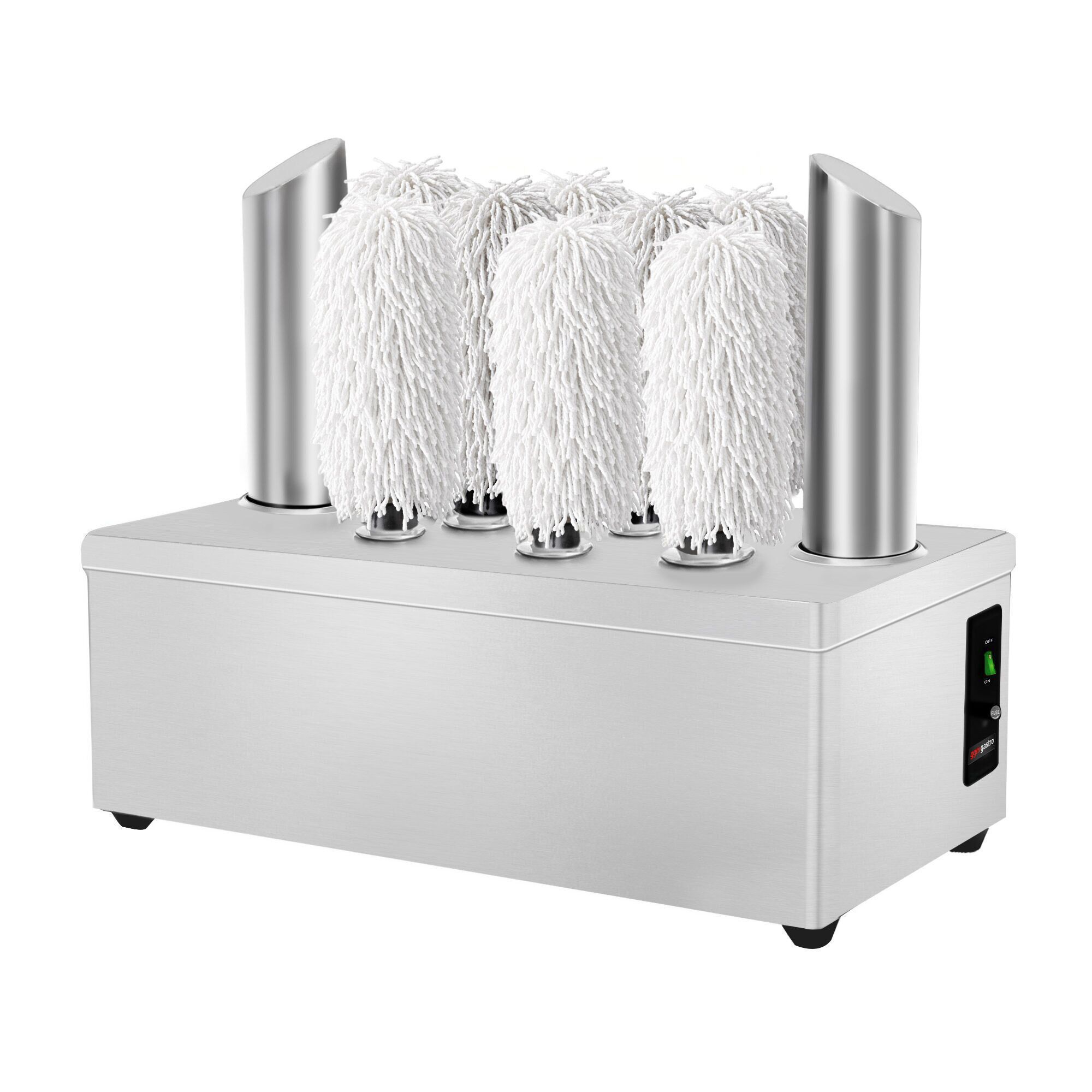 Polisseuse à verres professionnelle - 2,62kW - avec soufflerie d’air chaud & 8 rouleaux rotatifs