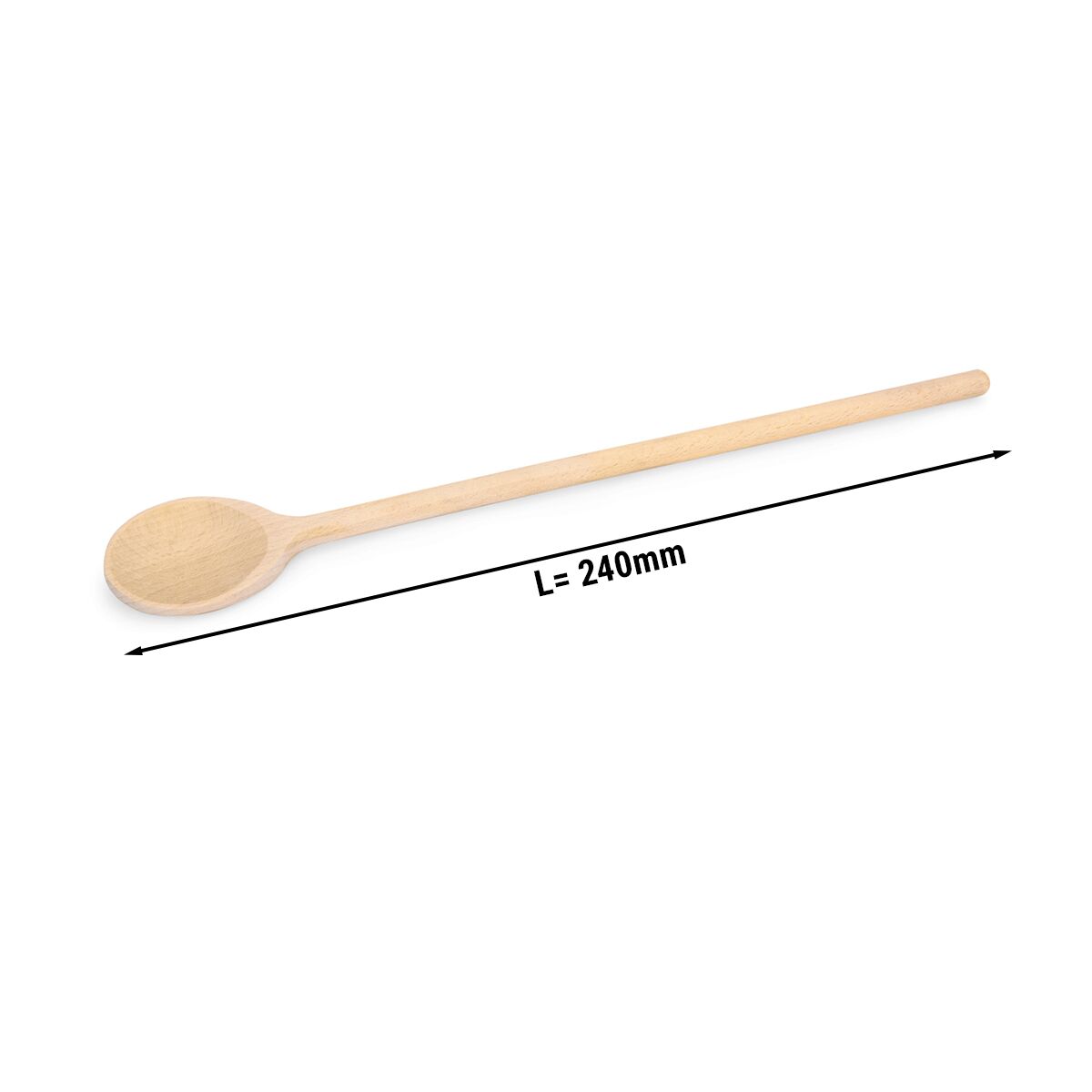 Kochlöffel - Länge: 240mm - Holz - oval