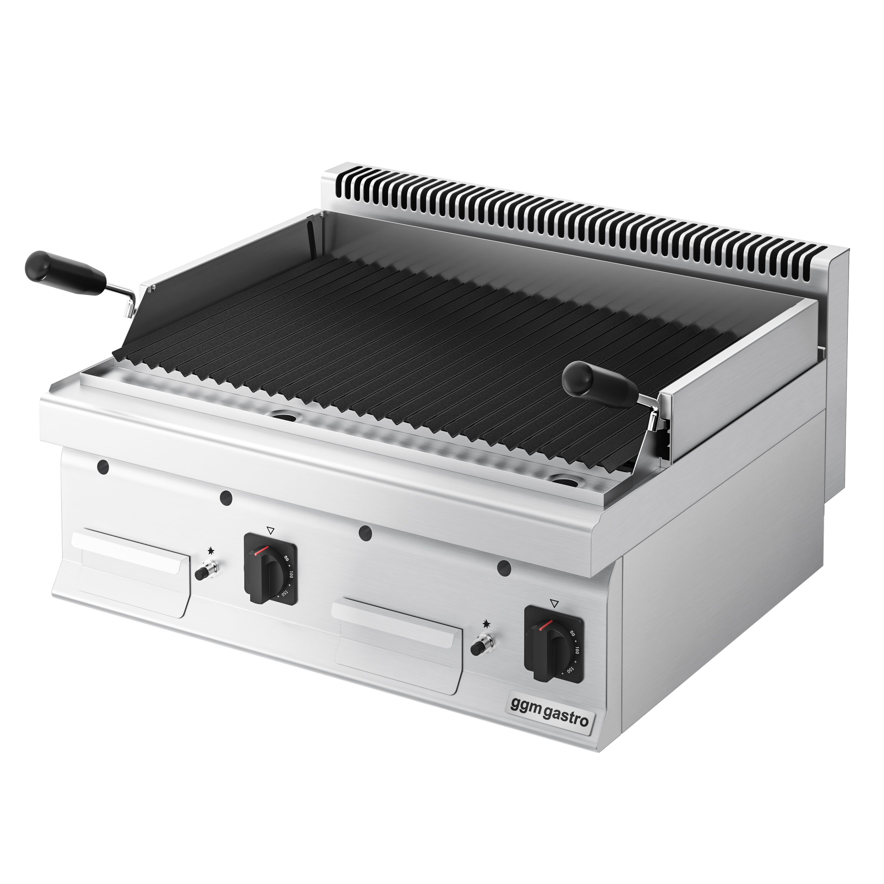 Grill à pierre de lave à gaz – 14 kW – grille inclinable