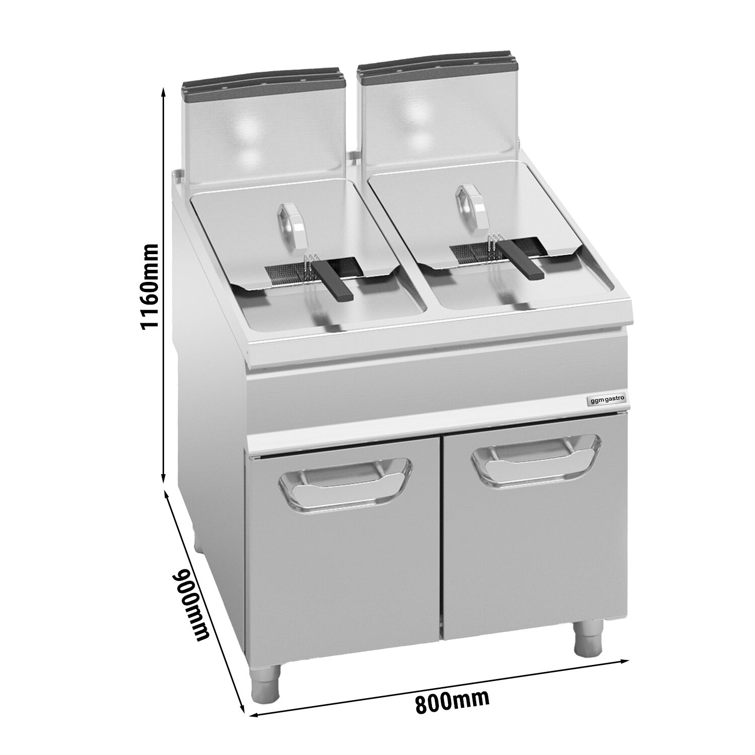 Friteuse à gaz double - 20 + 20 litres - 35 kW