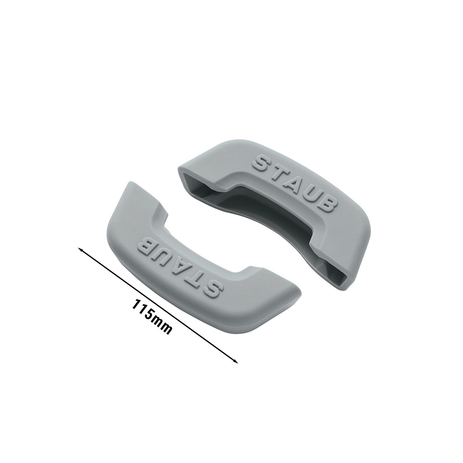 (2 pieces) STAUB | Silicone Handle Covers for Cocottes – Ø 220–410 mm - Grey - Heatproof 200°C
