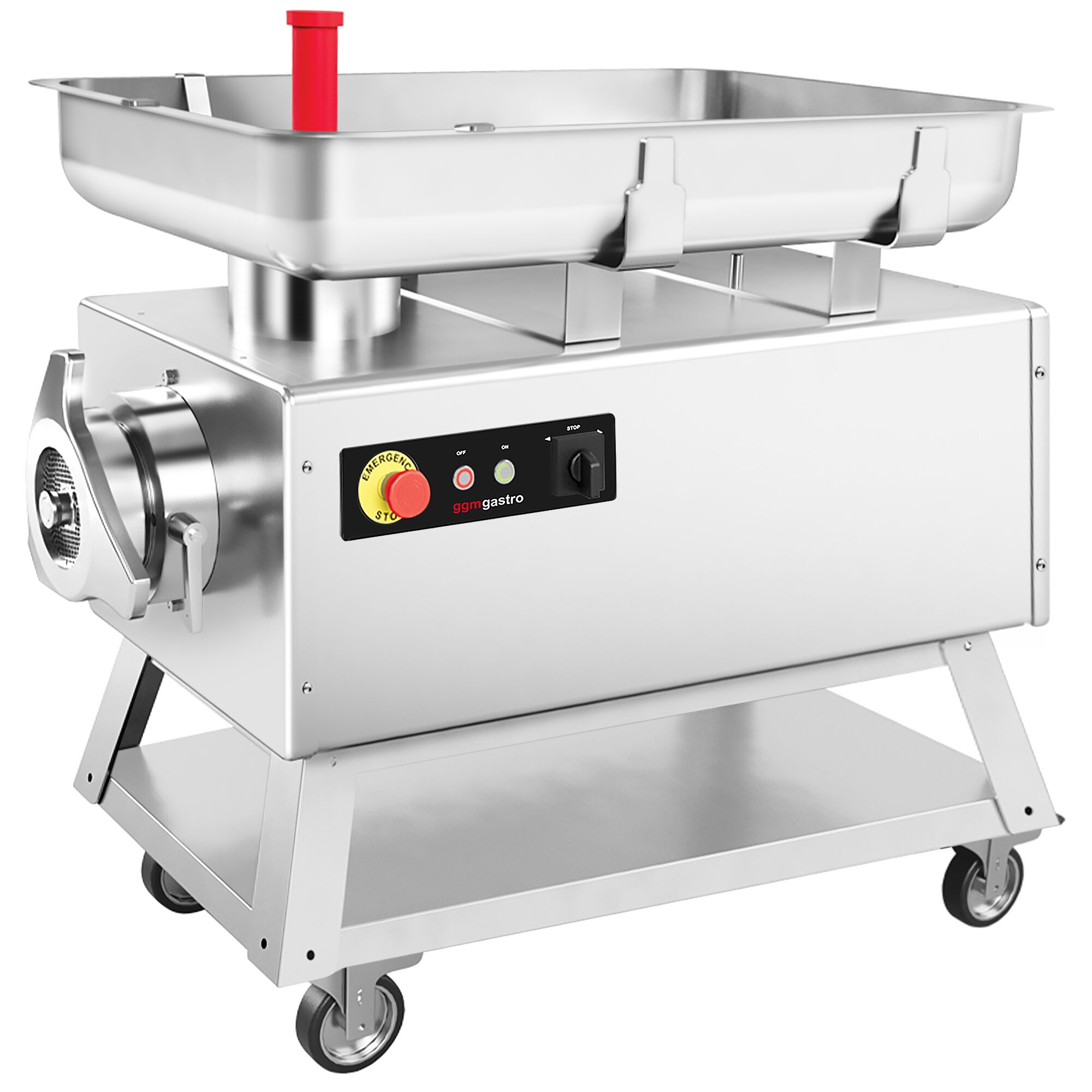 Hachoir à viande électrique 42 – 700 kg/h – 4 kW – avec roulettes
