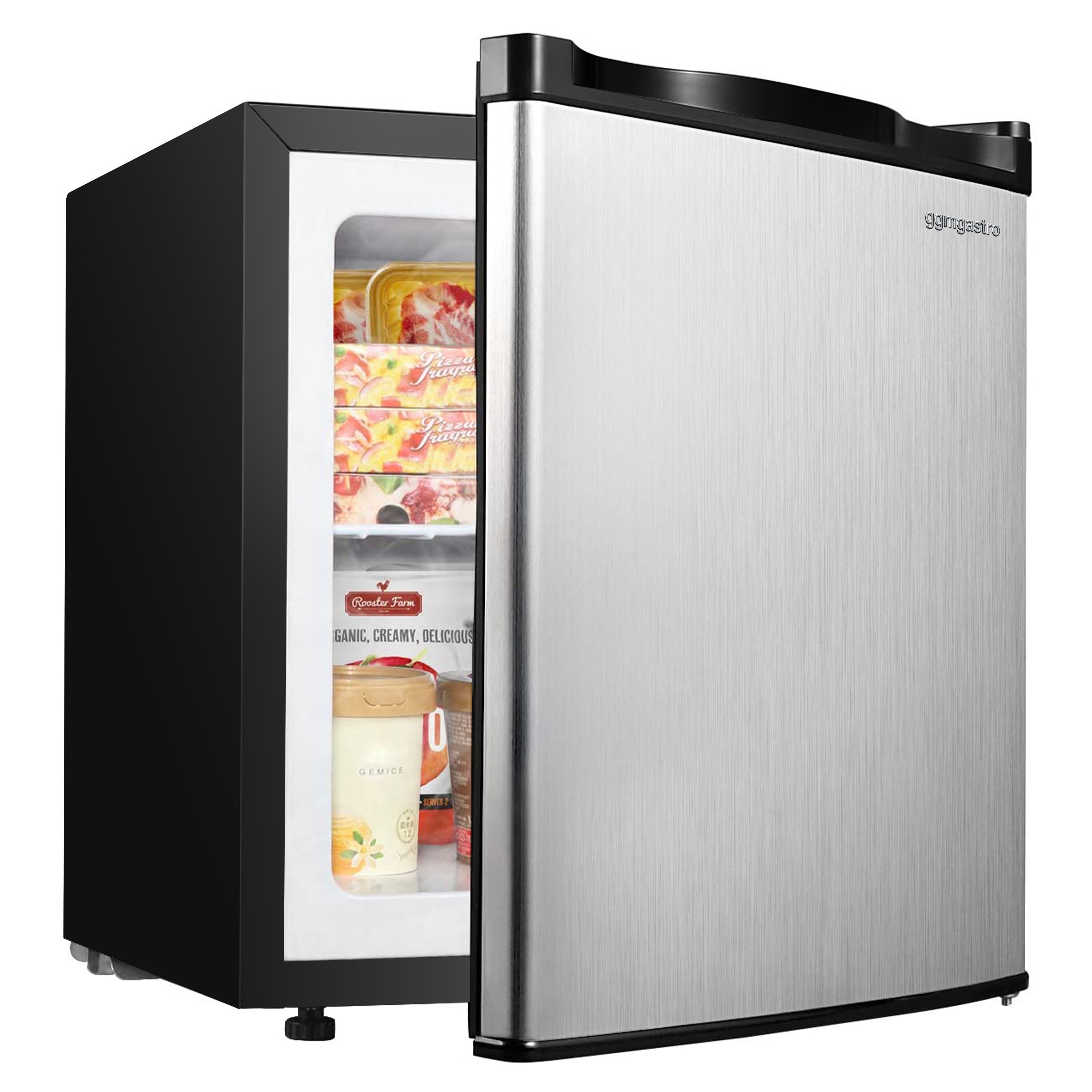 Mini congélateur ECO - 32 Litres - avec 1 porte - Noir - Porte en inox
