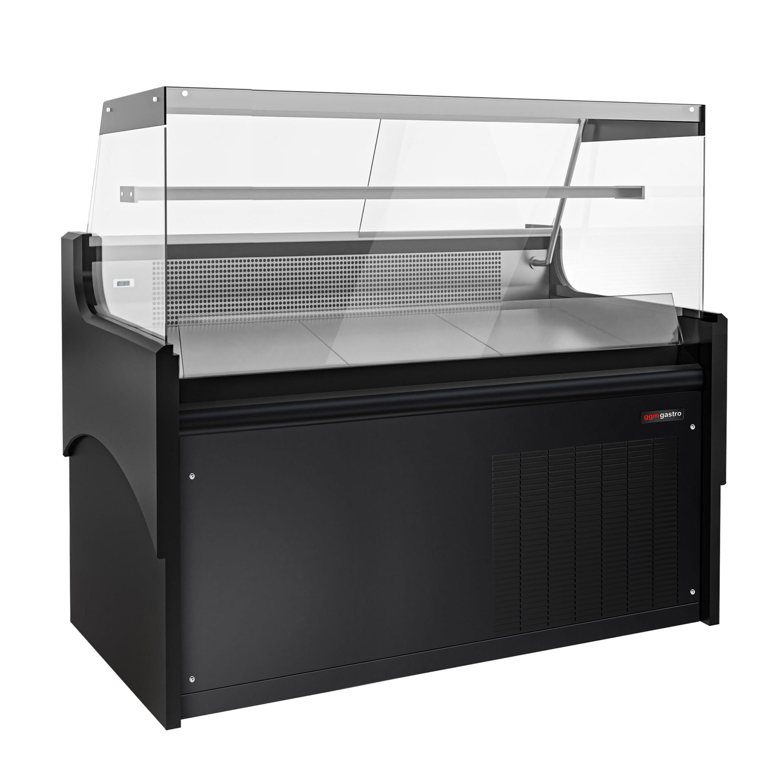 Comptoir vitrine réfrigérée - 1580x975mm - +2/+8°C - 140L - Façade noire - Vitre droite