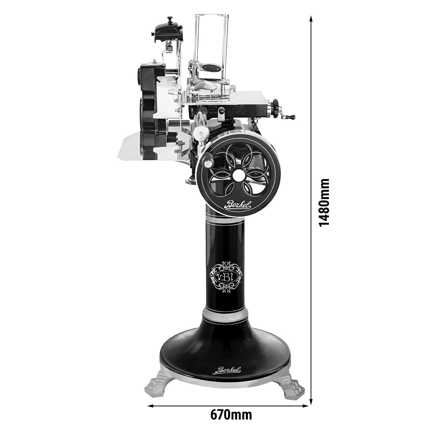 BERKEL | Machine à volant Tribute - Lame : Ø 300mm - Noir - avec socle inclus
