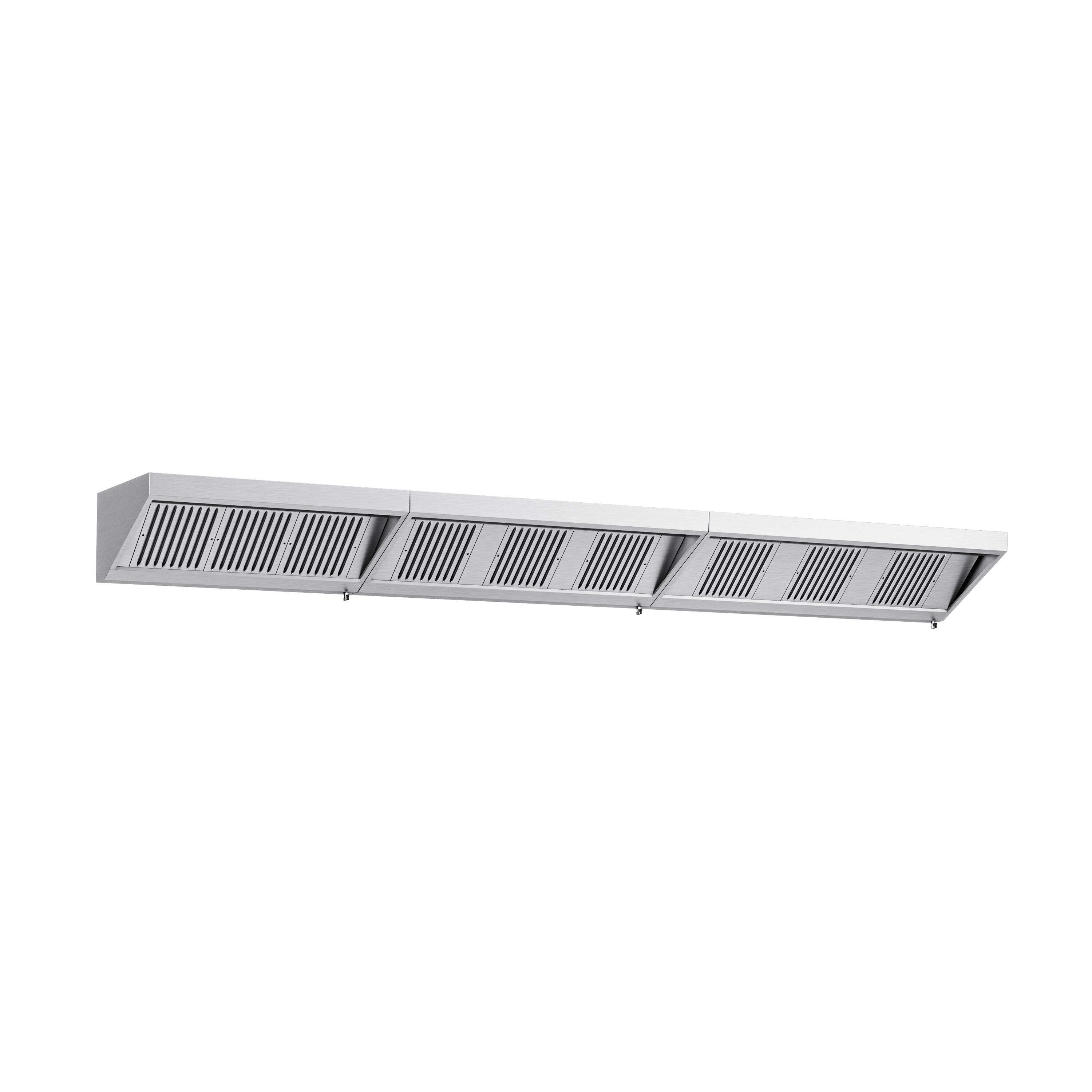 Fali elszívóernyő - 5200 mm - 700 mm mély - Labirintszűrő és világítás - motor nélkül