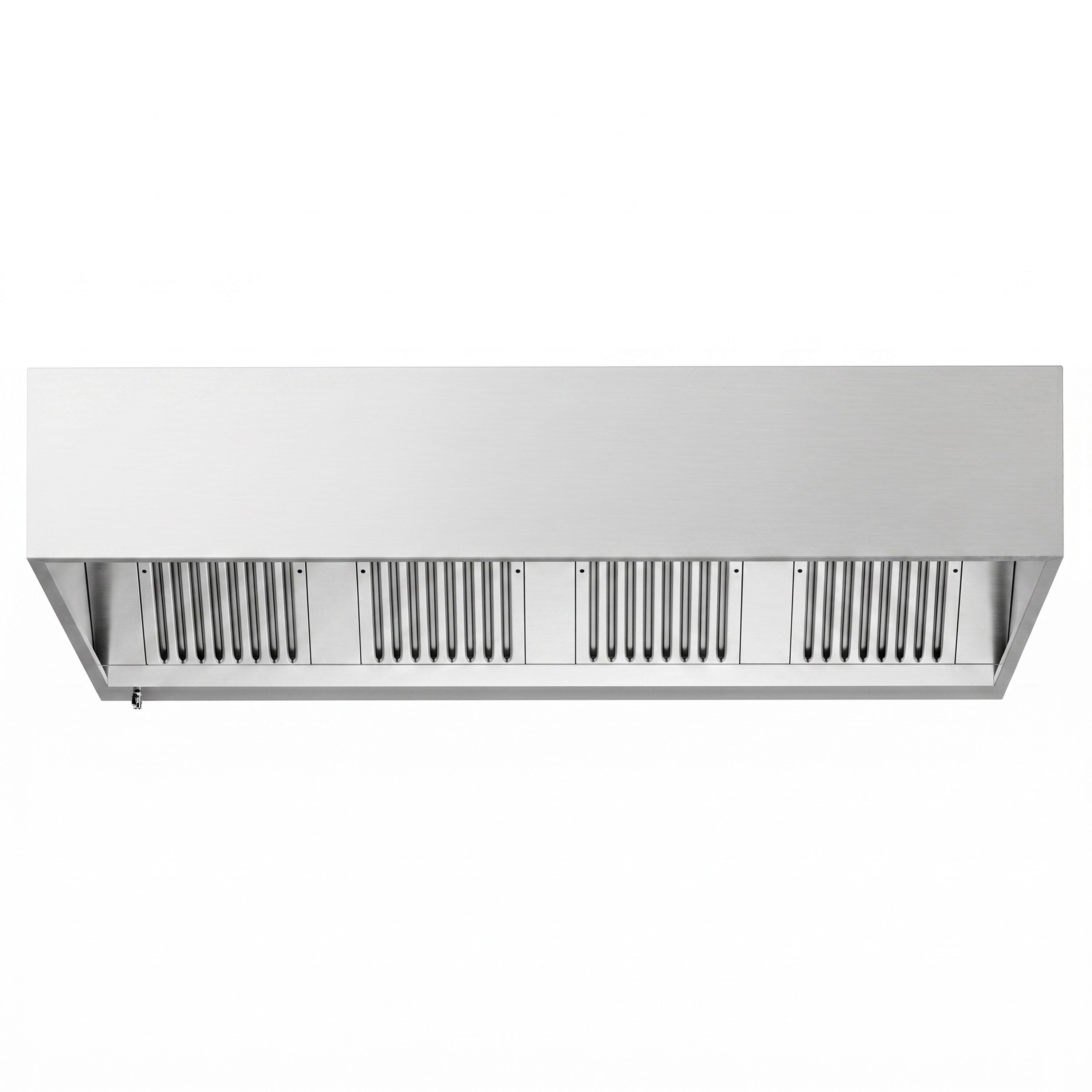 Hotte à adosser professionnelle - Profondeur 1100 - 2200mm - sans moteur - avec filtres et éclairage