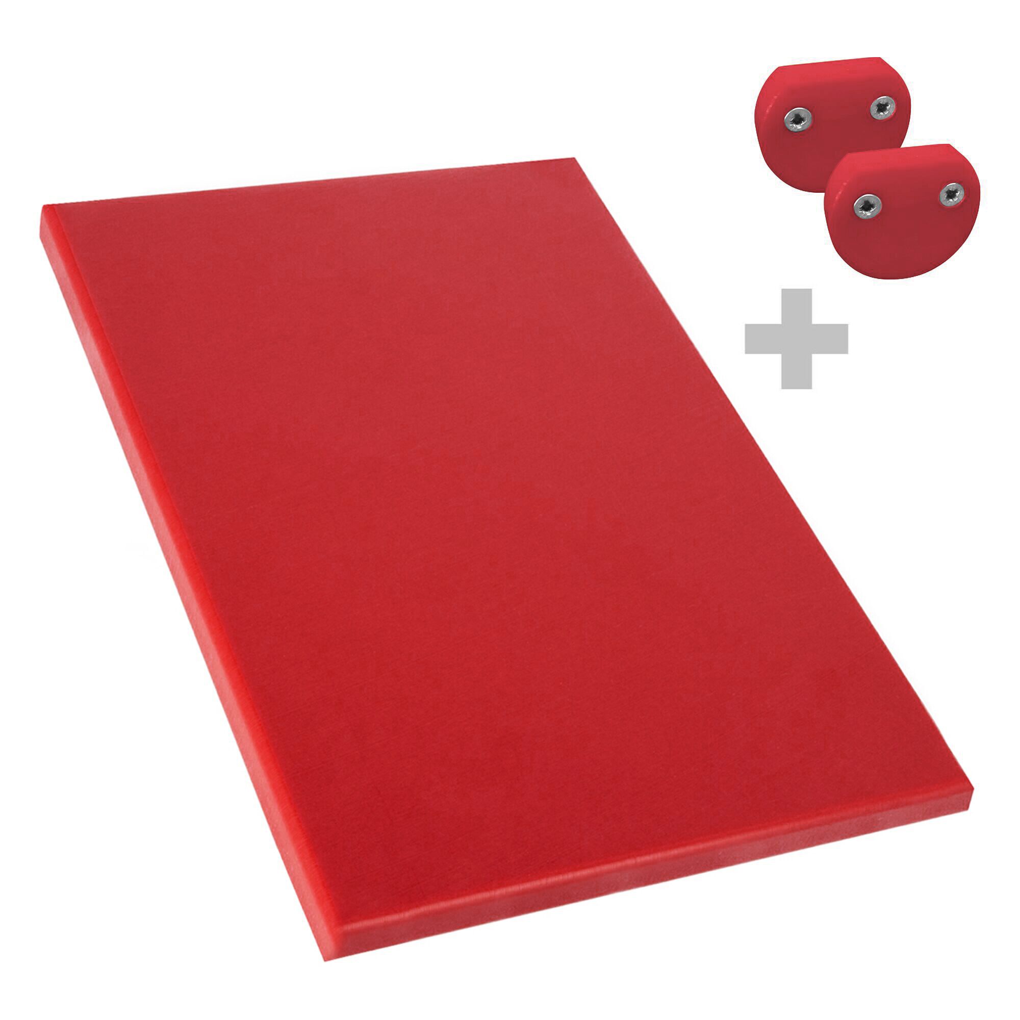 Planche à découper antidérapante avec butées – format EN 600 × 400 – conforme HACCP – Rouge