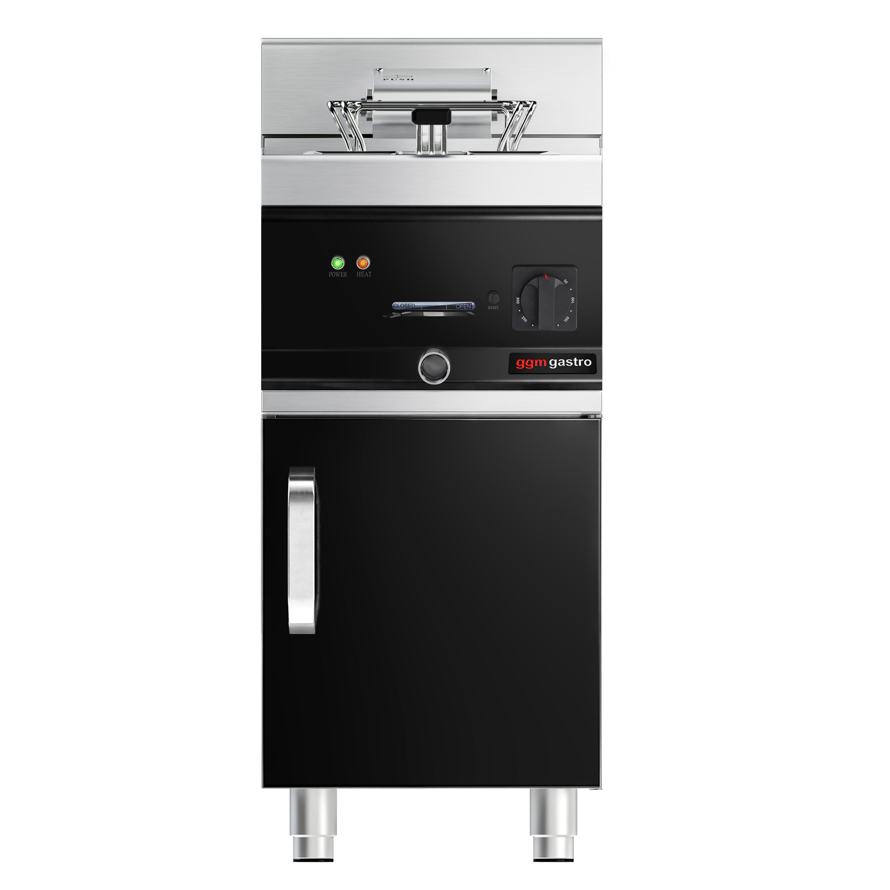 Friteuse électrique – 10 litres – 9 kW – avec soubassement et 1 porte