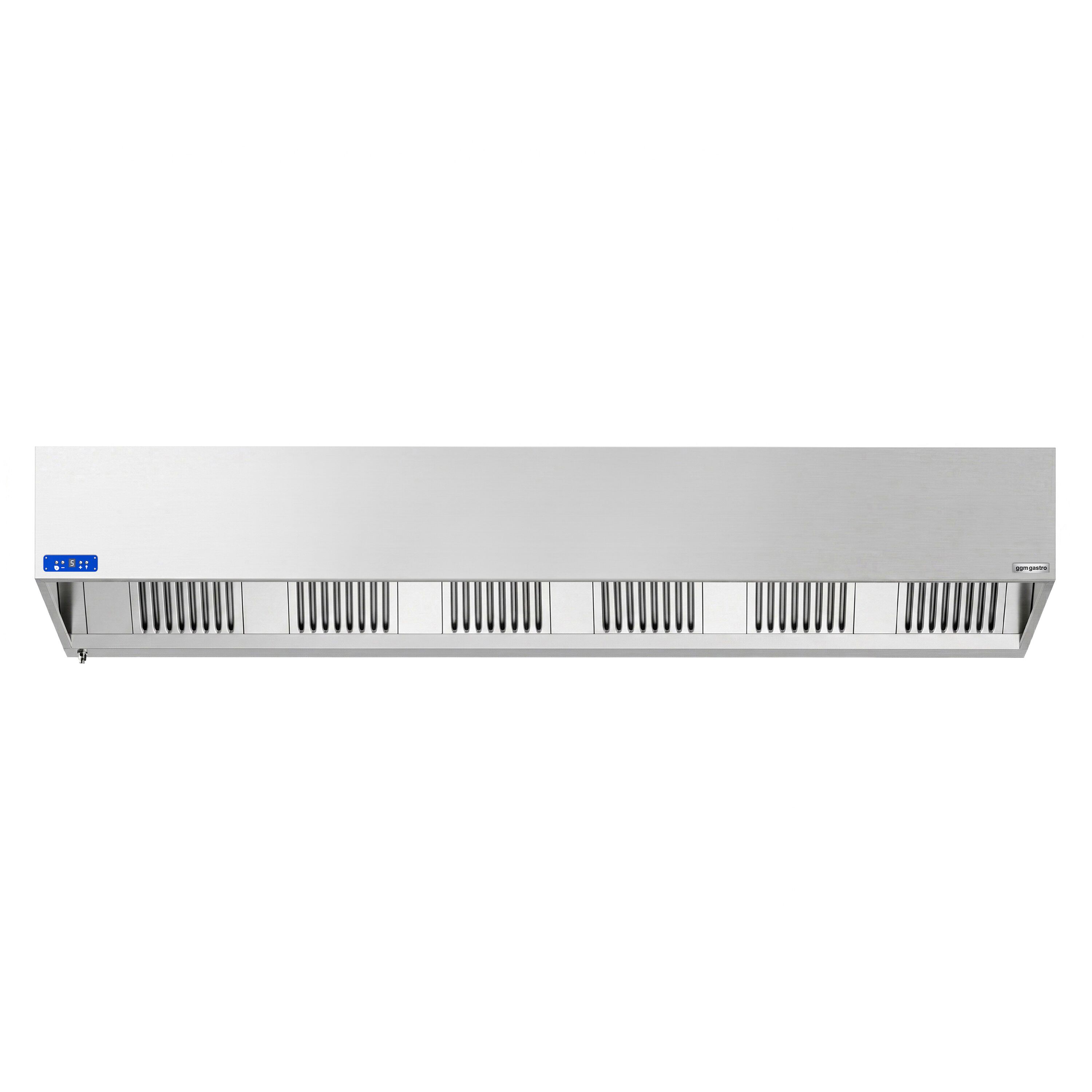 Commercial Wall-Mounted Extractor Hood  with Motor - 3000mm - with Speed Controller, Baffle Filters & Lighting