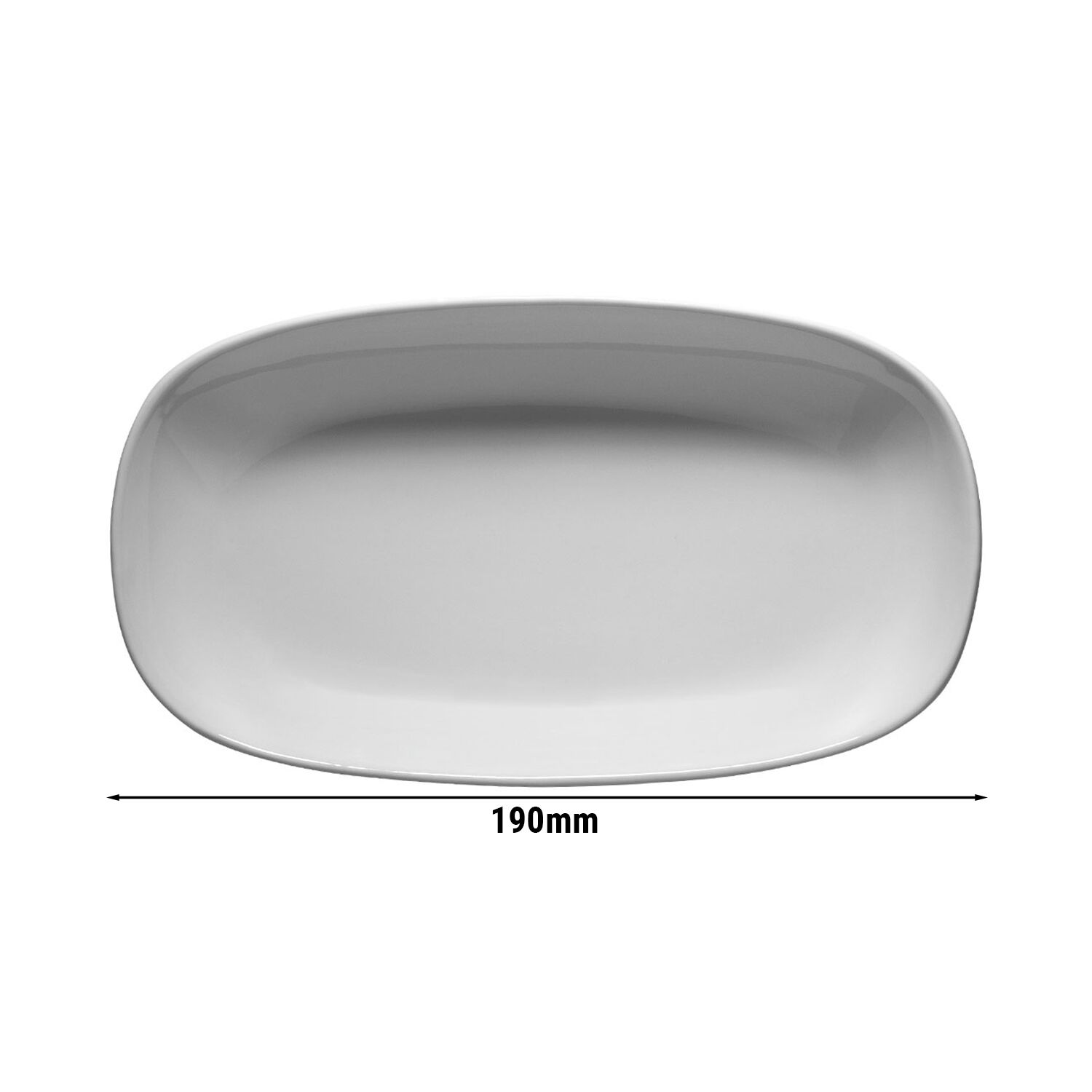 (12 pièces) ENTITY - Assiette / plat - ovale - Longueur : 190 mm - Blanc