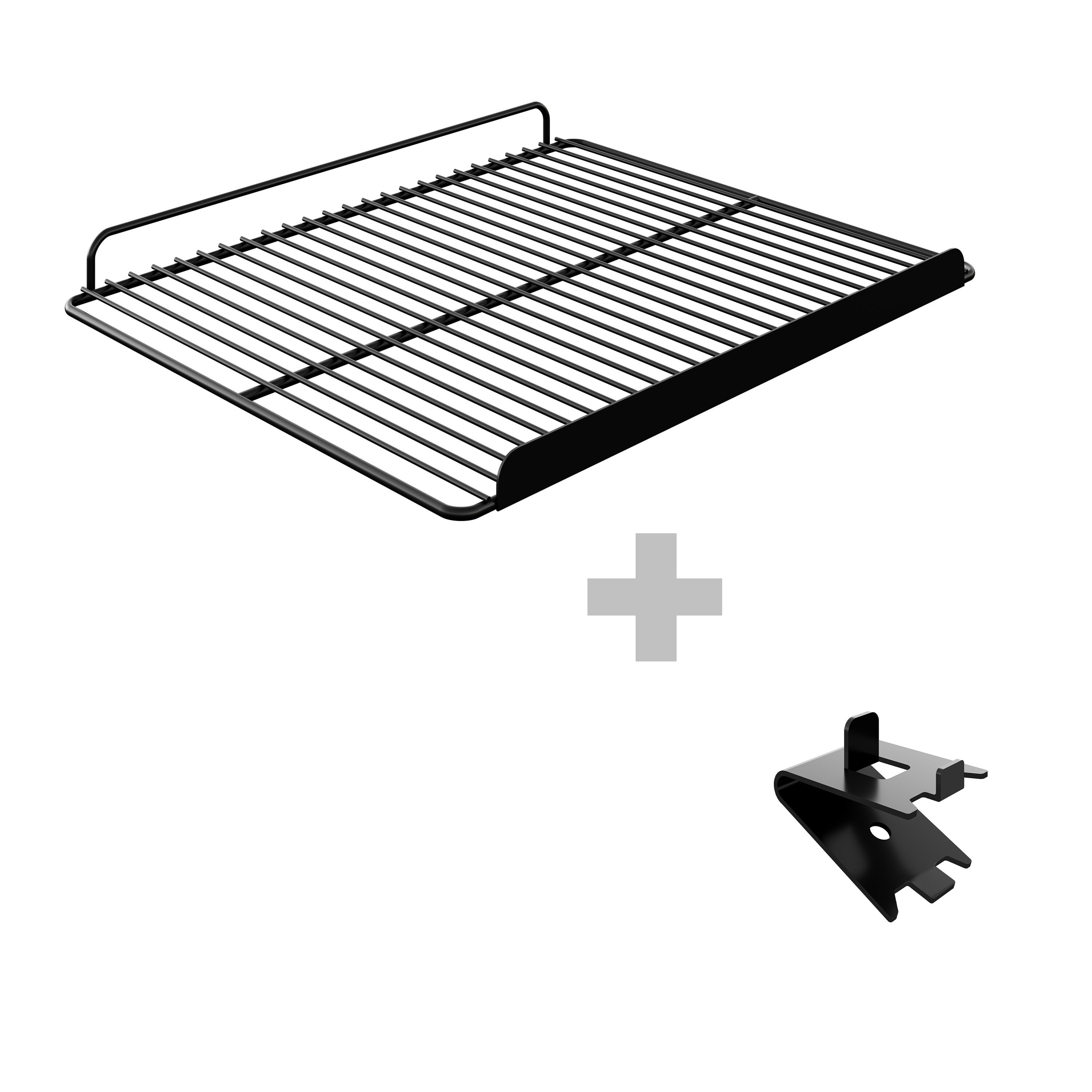 Grille de support - plastifiée - 340x276x30mm - Noir - incl. 4 Clips support RH-GK175US - pour GK175US