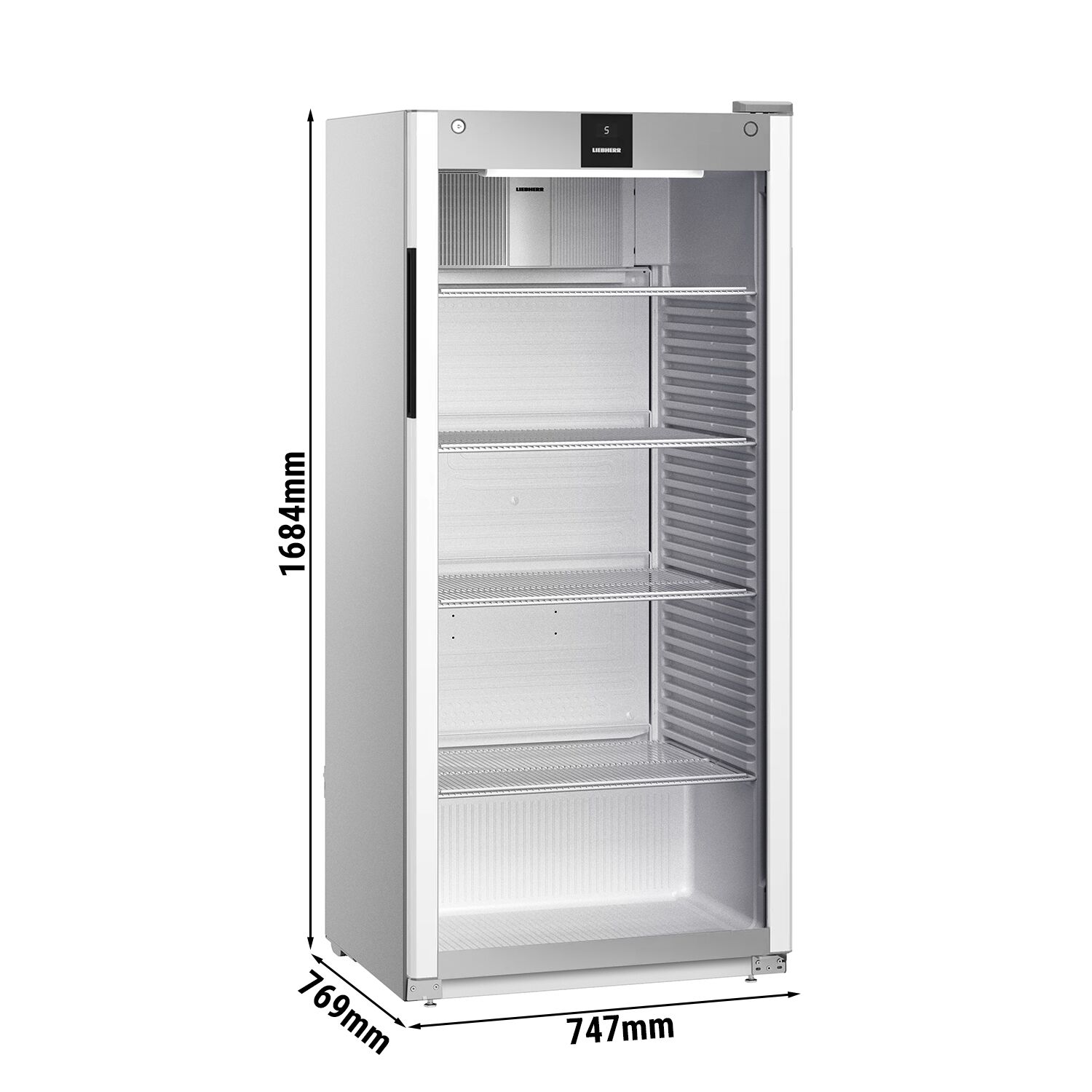 LIEBHERR | Kühlschrank PERFORMANCE - 569 Liter - Innen Kunststoff - mit 1 Glastür - Grau