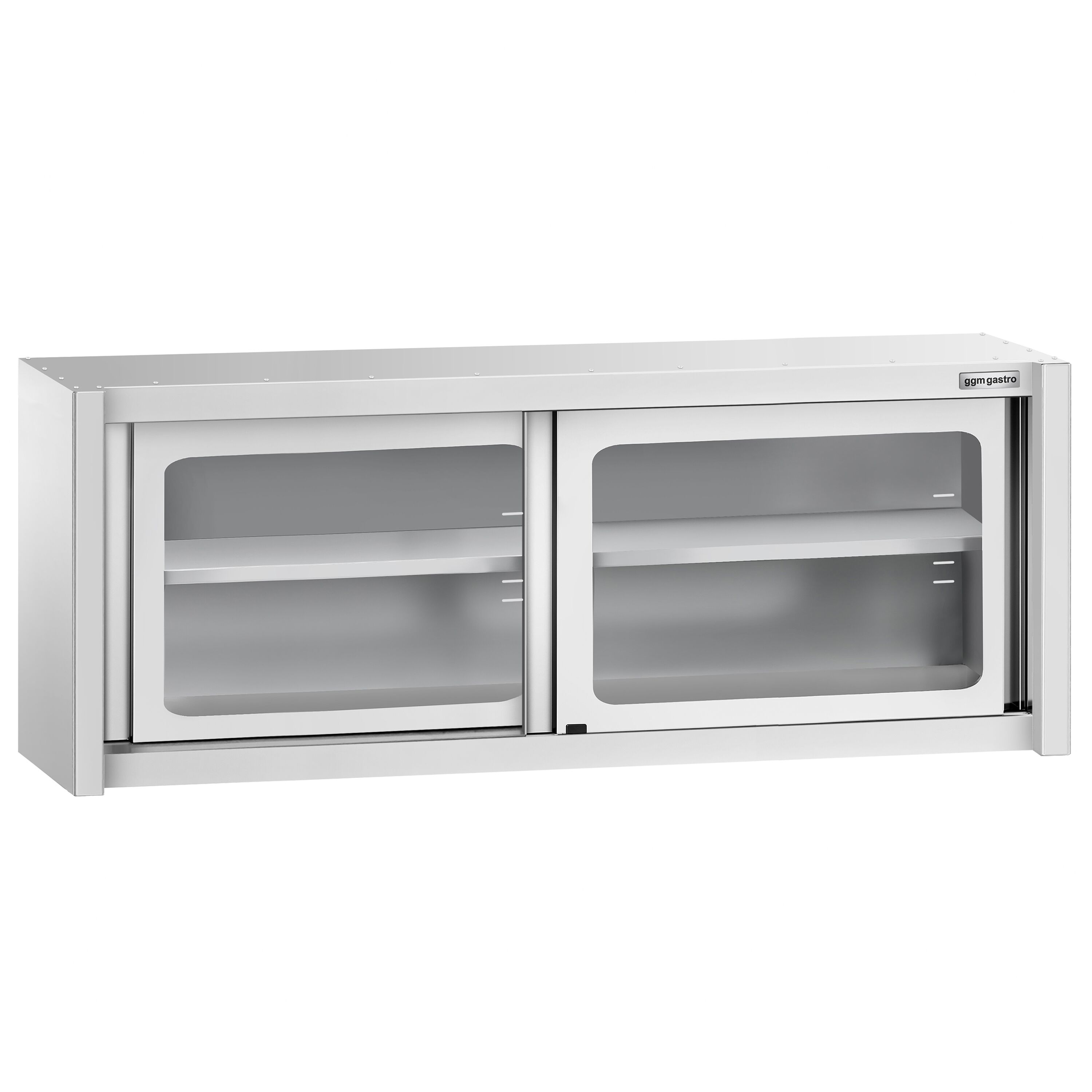 Armoire murale en acier inoxydable - 1800x400mm - avec portes coulissantes vitrées - 650mm de haut