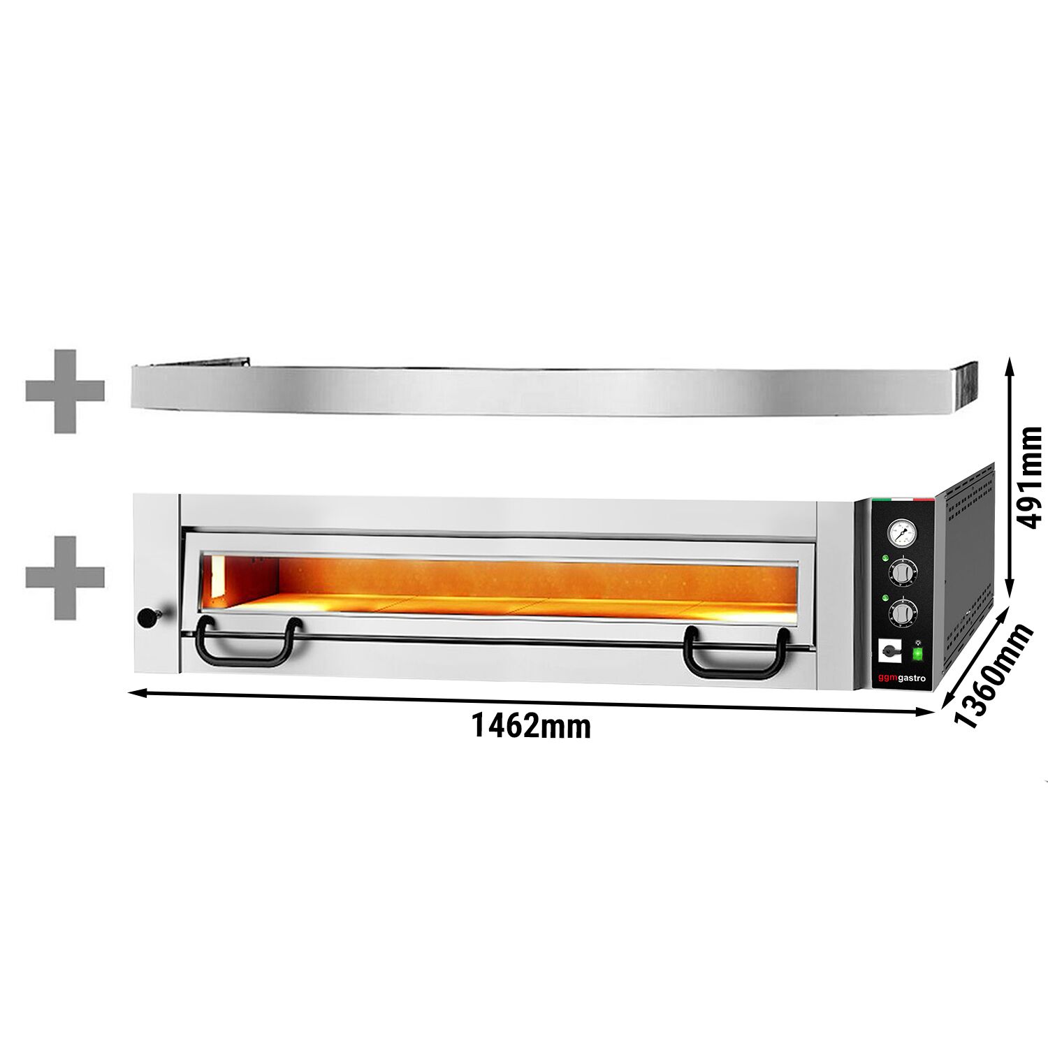 Four à pizza électrique Power – 9 x 34 cm – Manuel – incl. hotte