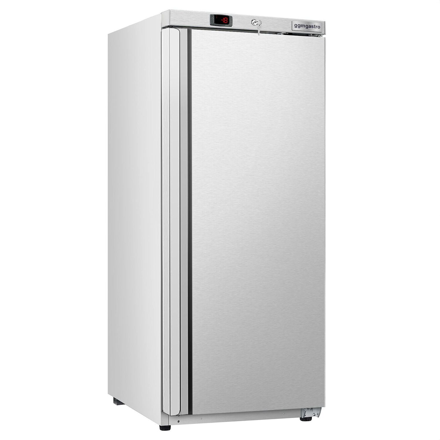 Congélateur de stockage inox ECO – 400 litres – avec 1 porte – intérieur de la porte en plastique