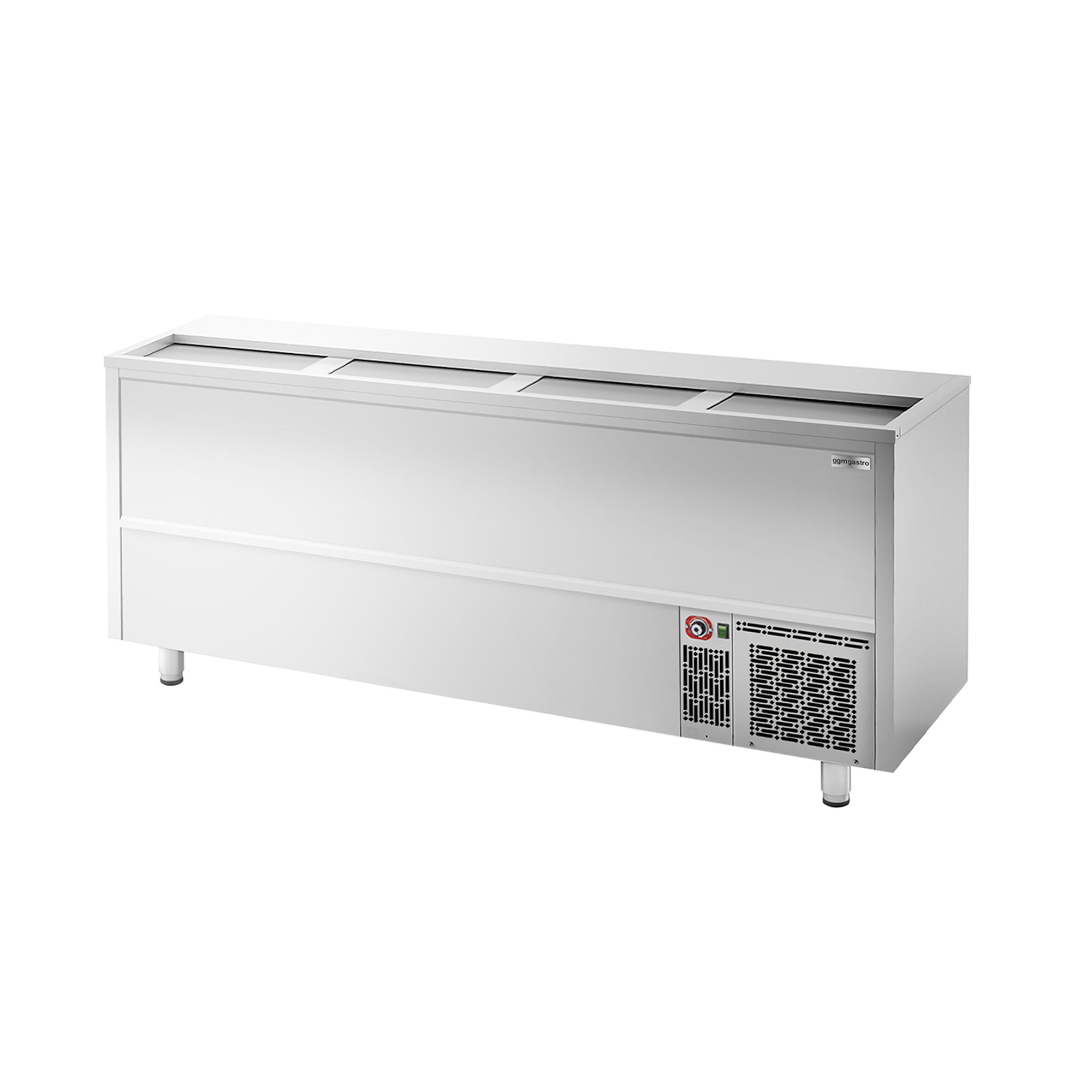 Coffre à boissons réfrigéré - Acier inoxydable - 620L - à couvercles coulissants