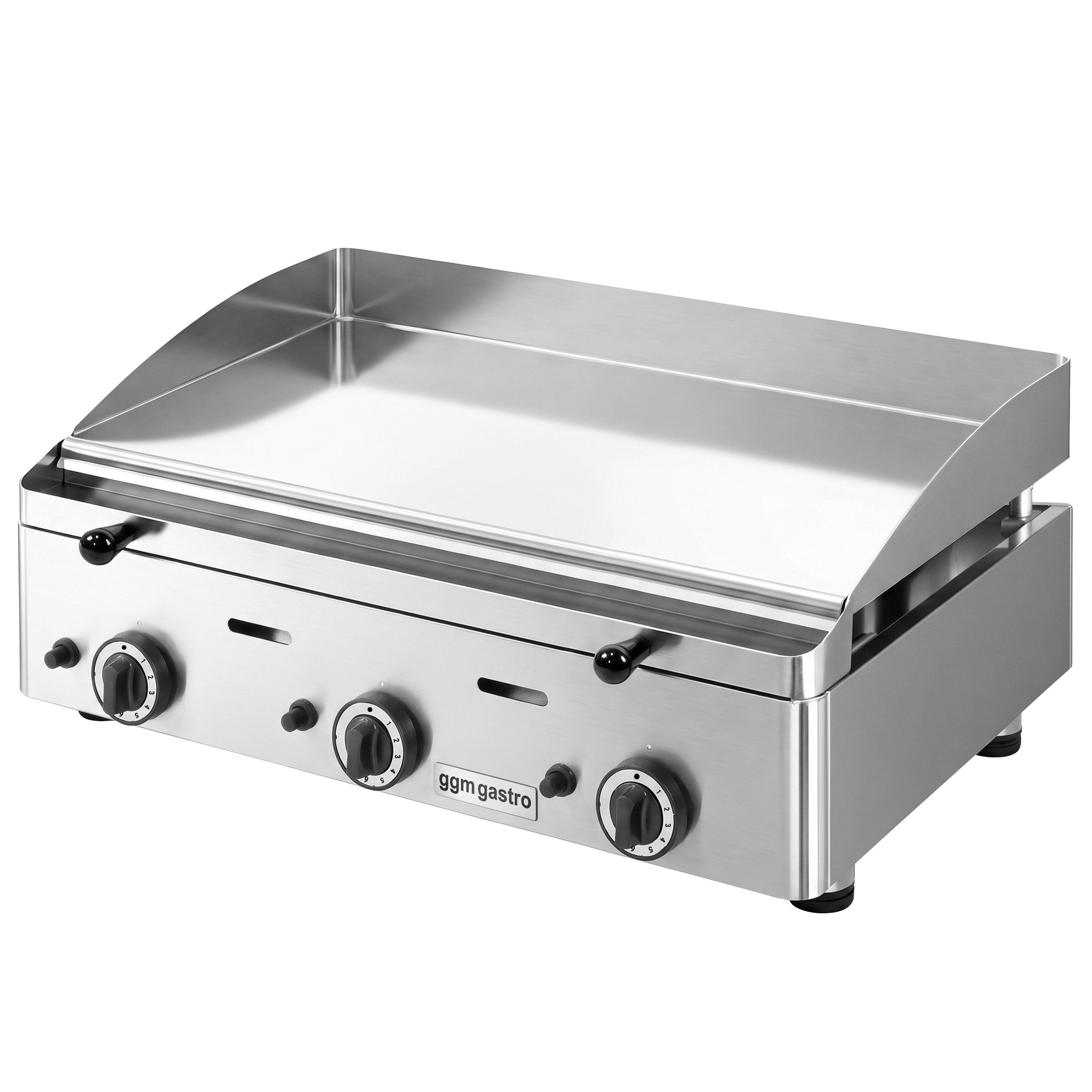 Gas Bratplatte - mit Hartchrom-Beschichtung - 9,3 kW - Glatt - Bratfläche: 555x400mm