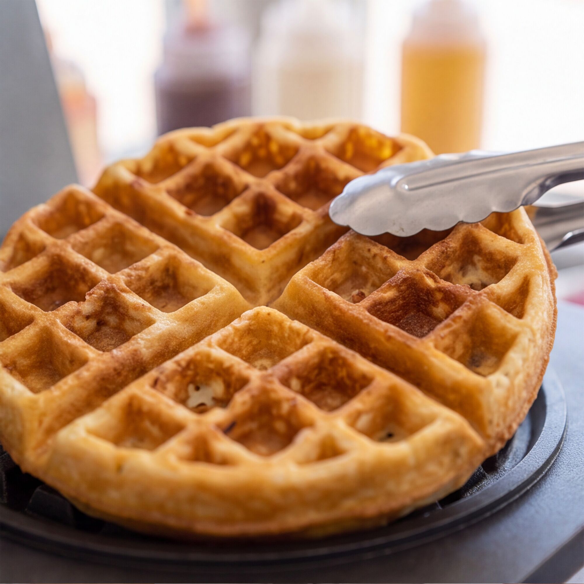 Waffle iron - Single - Manual - 1,75 kW - Shape: American waffle - Teflon-coated baking plates