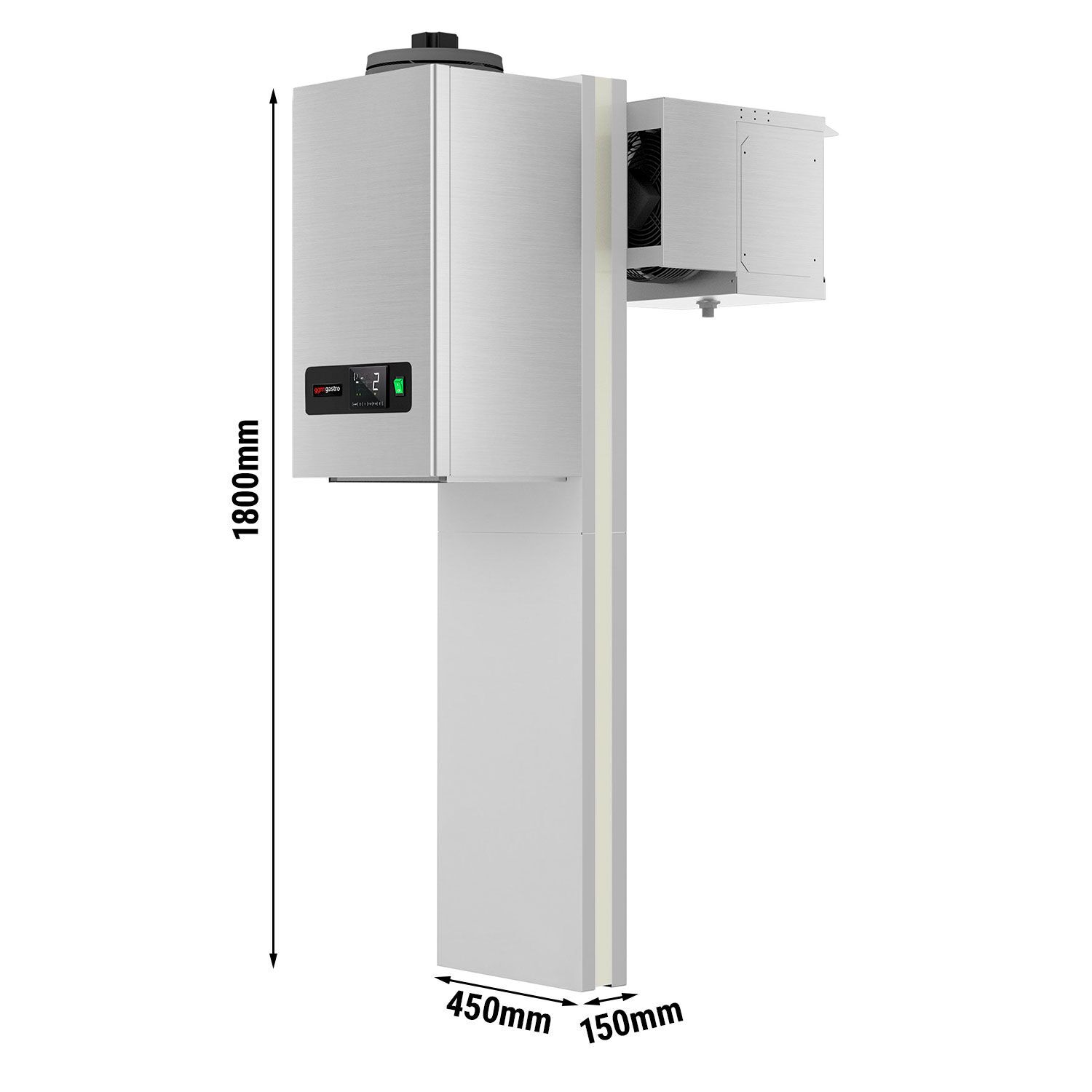 En acier inoxydable Groupe de froid monobloc mural - pour volume max. 5m³ - 550W