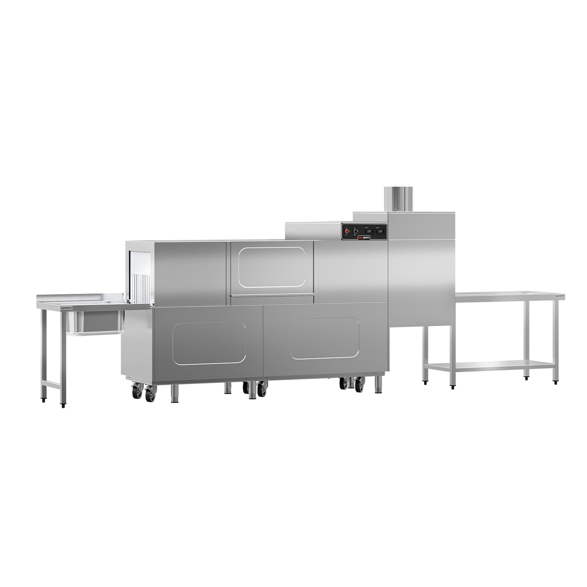 Lave-vaisselle à convoyeur - Commande électronique (affichage numérique) - 31kW - panier 500x500mm - avec tunnel de séchage - Table d’entrée à gauche
