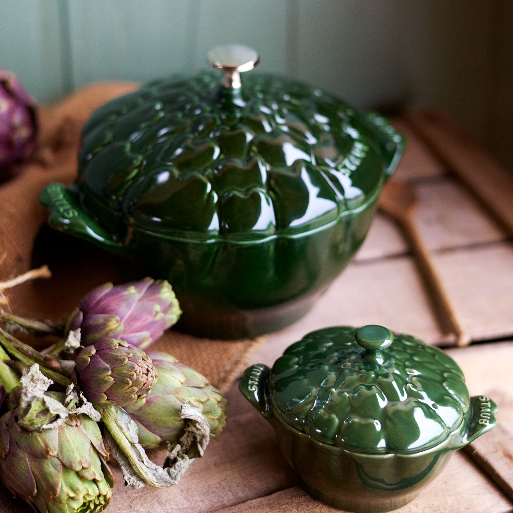 STAUB | LA COCOTTE - Koktél - Articsóka - 220mm - Öntöttvas - Bazsalikom zöld