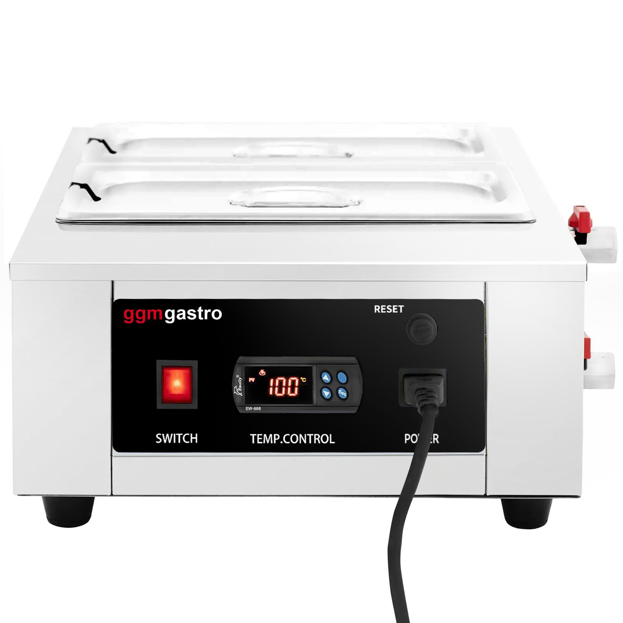 Fondoir à chocolat à bain-marie - 2x GN 1/3 - 1,5kW - incl. 2 couvercles et 2 bacs GN 1/3