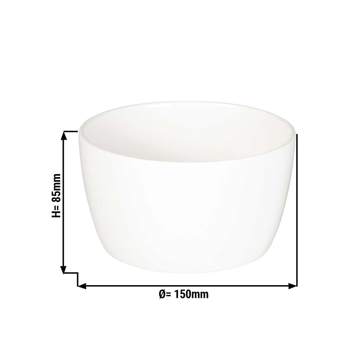 (12 قطع) سلطانية LUX - خزف - 150 ml - دائري - Ø 150mm - قابلة للتكديس | آمن لغسالة الصحون | آمن للمايكرويف والفرن | مقاومة للحرارة حتى 300 °C - عاجي