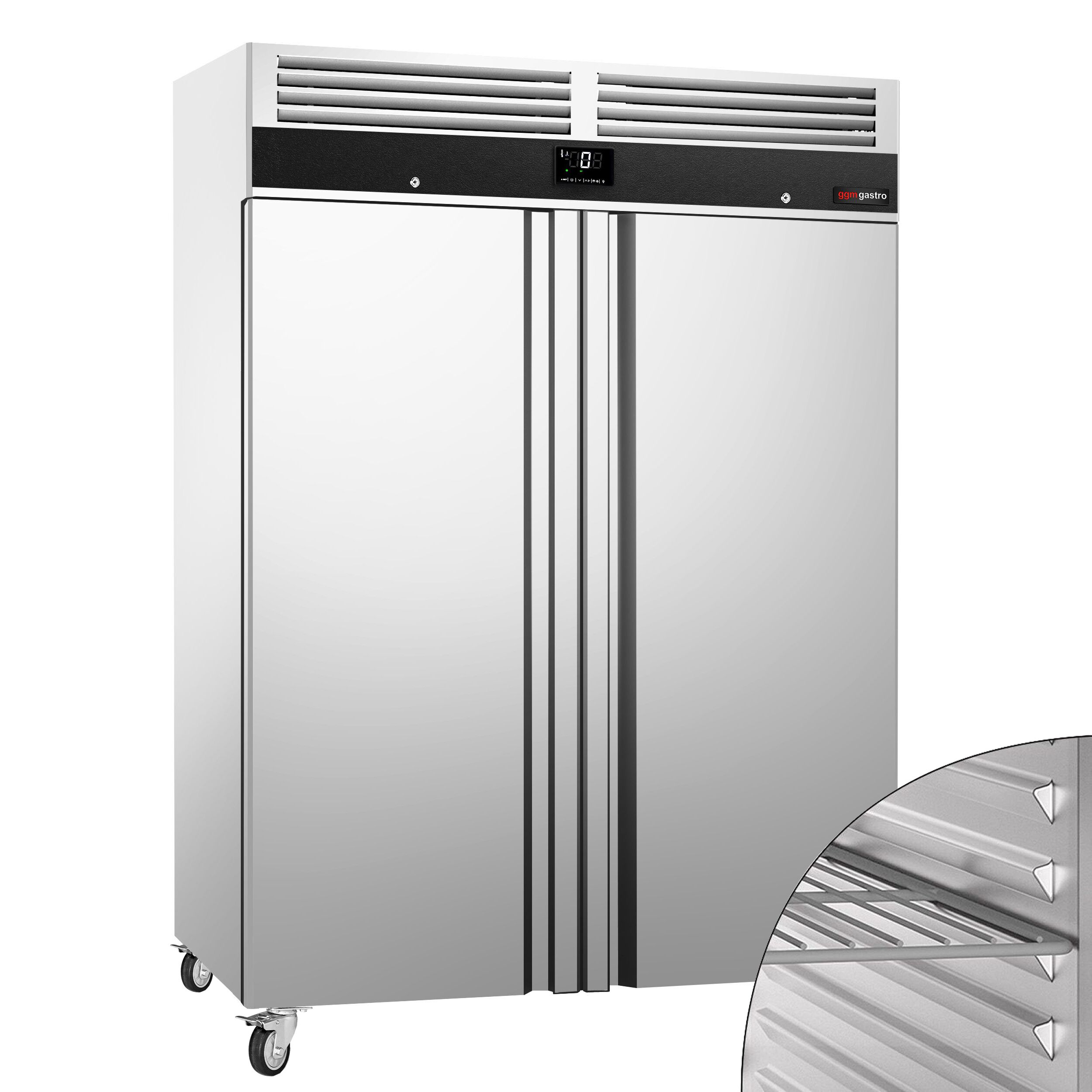 Ψυγείο από ανοξείδωτο χάλυβα PREMIUM - GN 2/1 - 1350 λίτρα - με 2 πόρτες