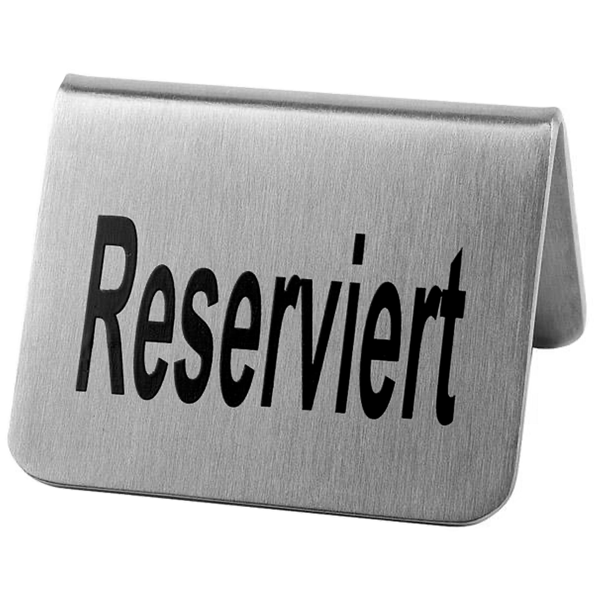 (6 pièces) Présentoir de Table - Lot de 2 - "Reserviert" - Inox - 50x50 mm