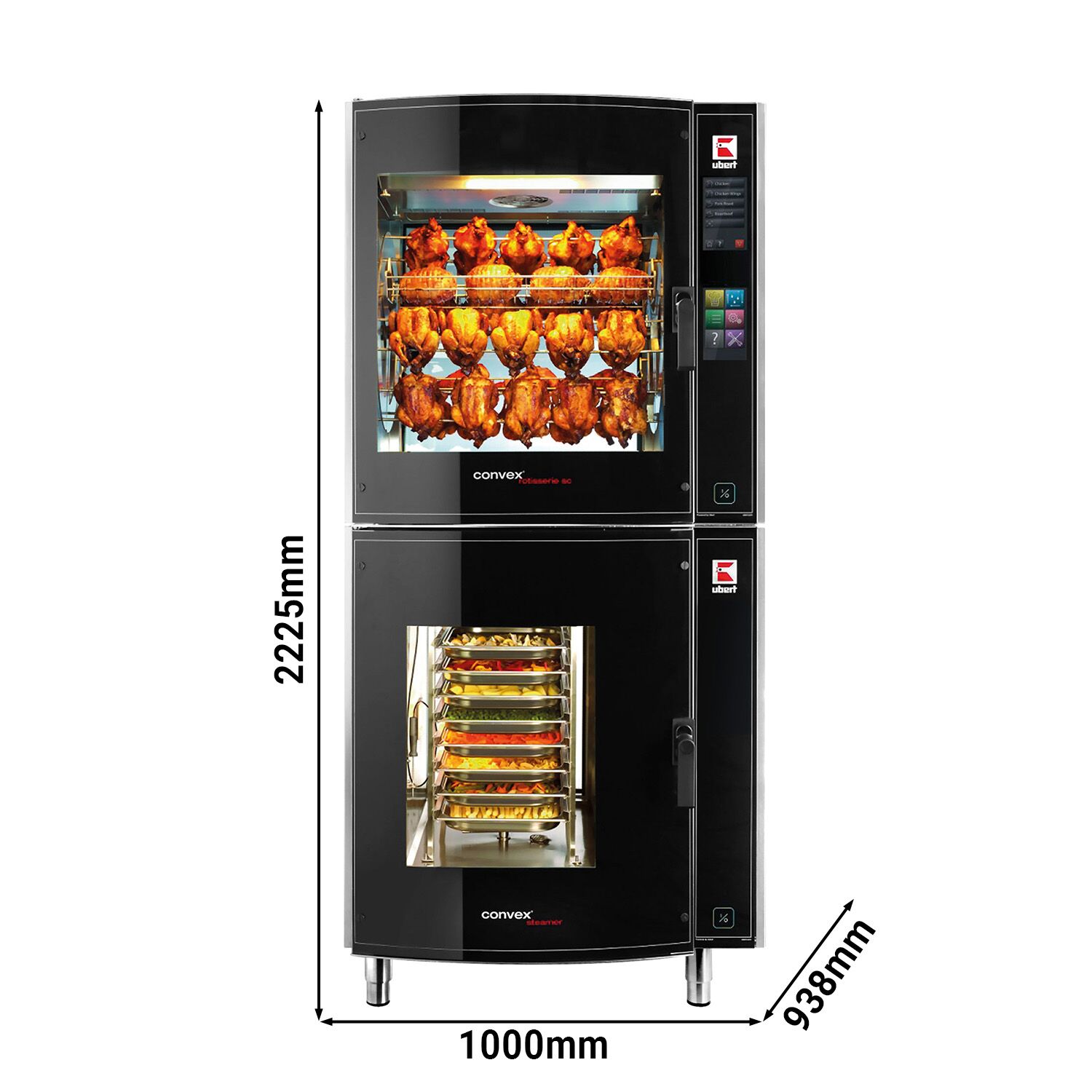 UBERT | Gril à poulet rotatif - y compris four mixte CONVEX® 8x GN 1/1