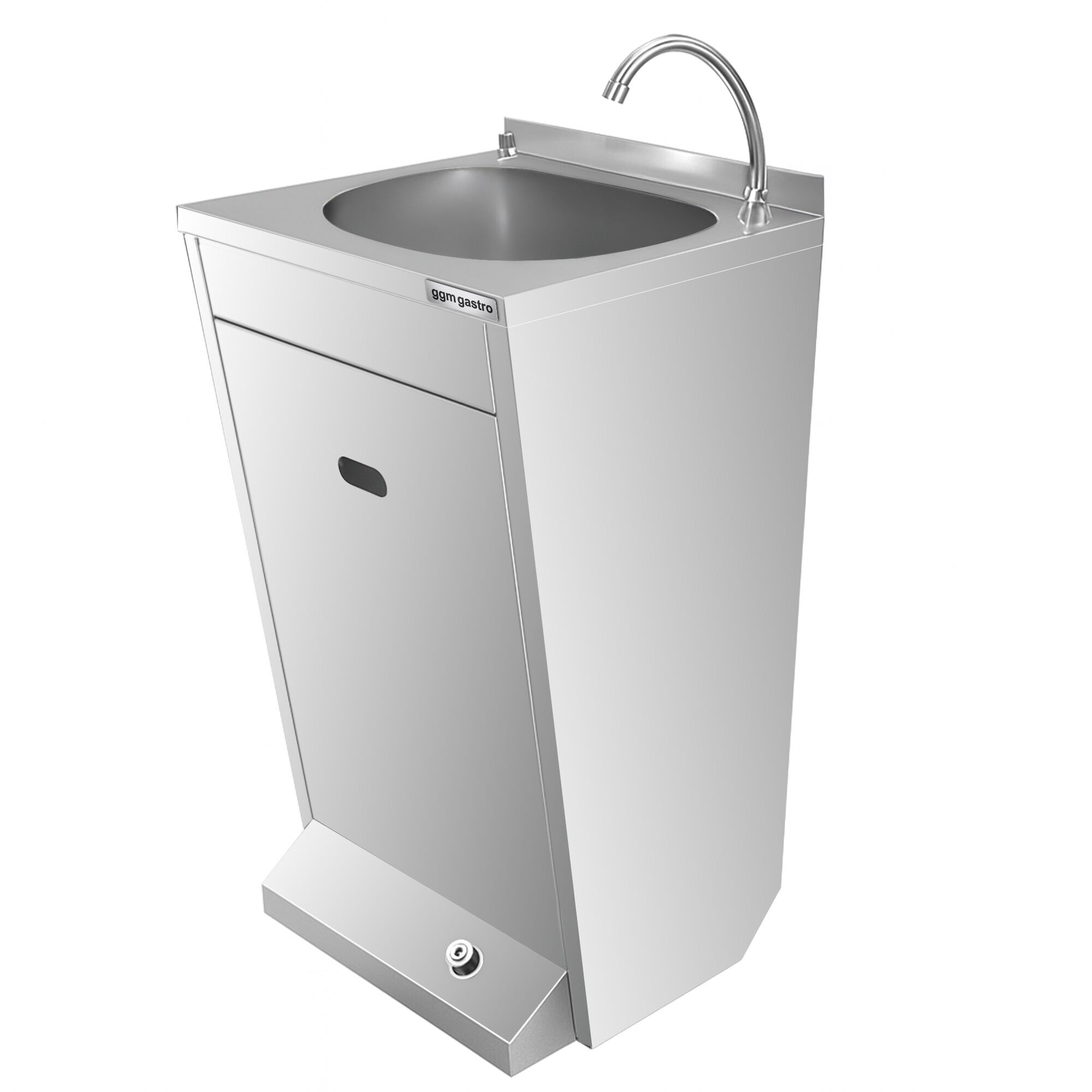 Lave-mains - Acier inoxydable - avec commande au pied, distributeur de savon