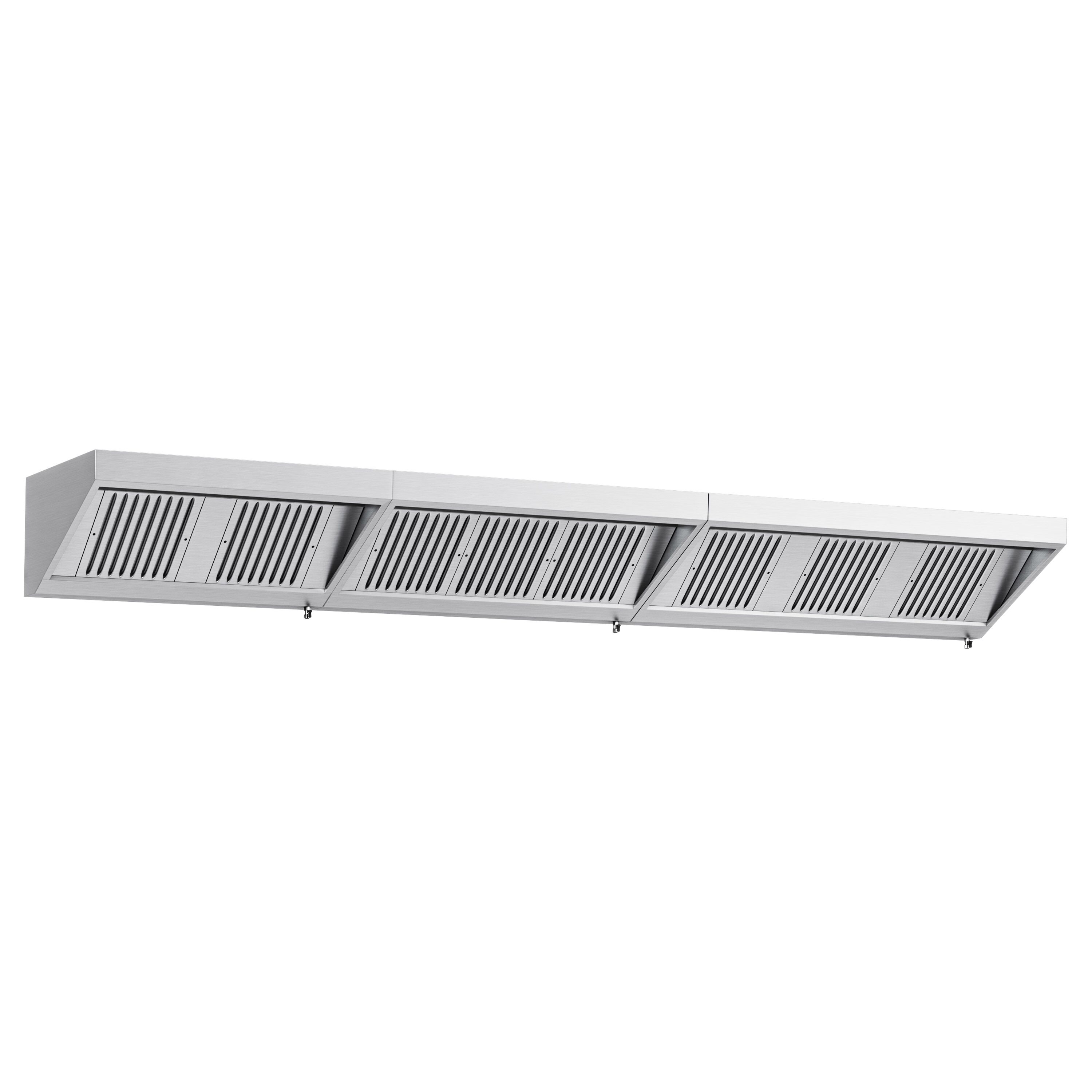 Fali elszívóernyő - 4400 mm - 700 mm mély - Labirintszűrő és világítás - motor nélkül
